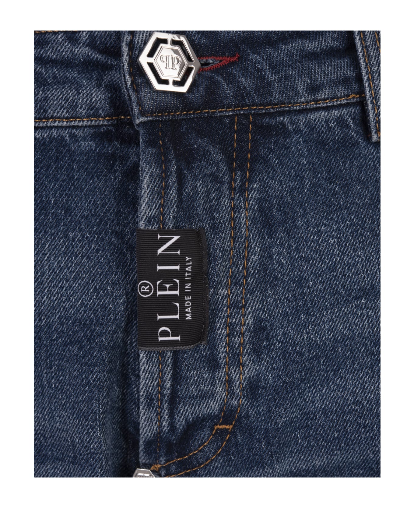 Philipp Plein Denim Trousers Super Straight Cut Premium - Blue