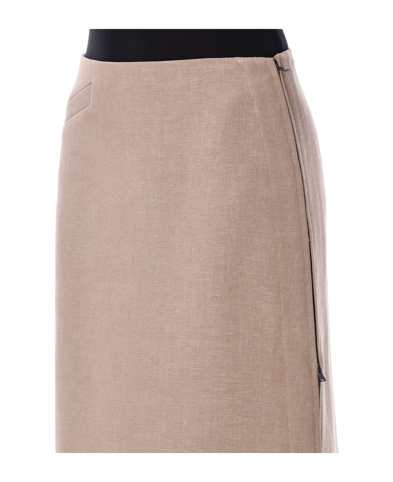 Fendi Straight-cut Midi Skirt - BEIGE