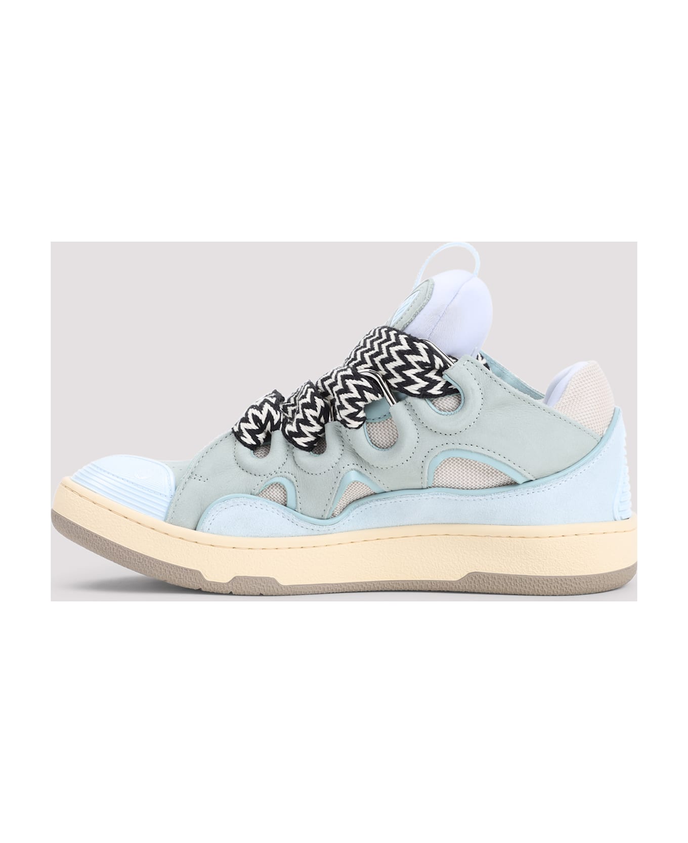Lanvin Suede Leather Curb Sneakers - Pale Blue