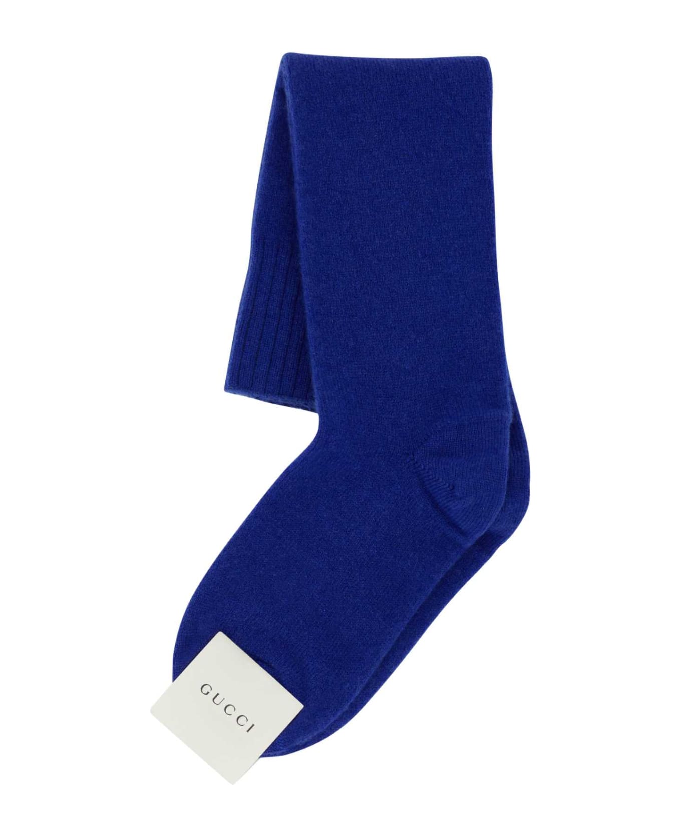 Gucci Electric Blue Stretch Cashmere Blend Socks - ROYAL