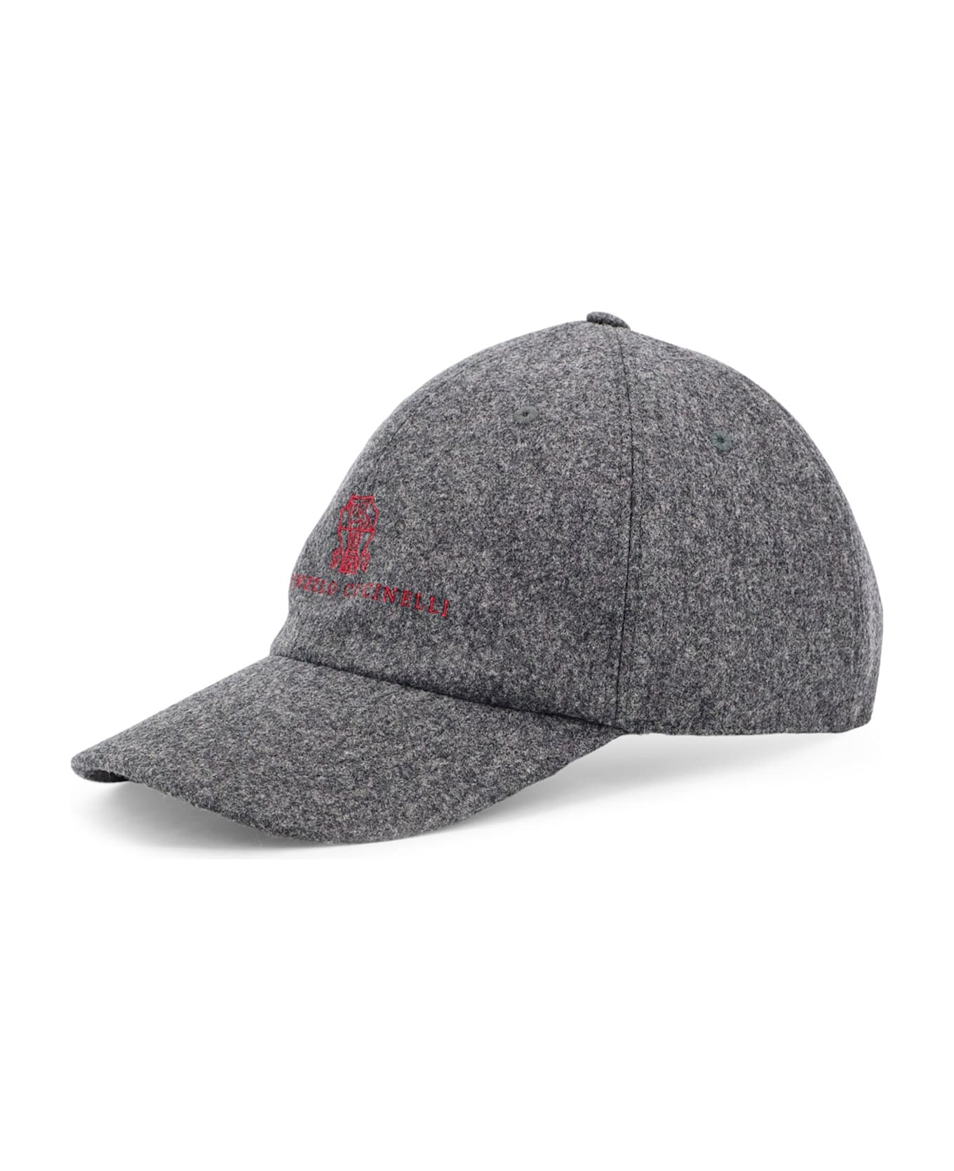 Brunello Cucinelli Virgin Wool Hat - GRIGIO SCURO ROSSO