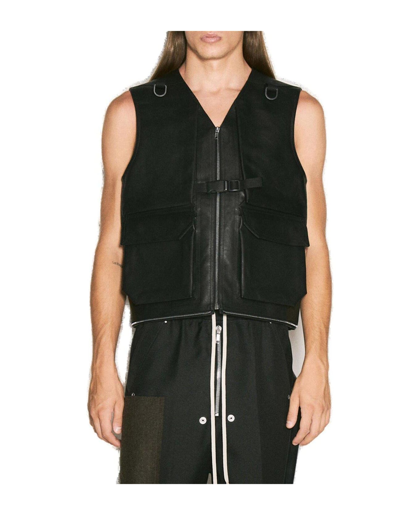 Rick Owens Utility Zipped Gilet - BLACK