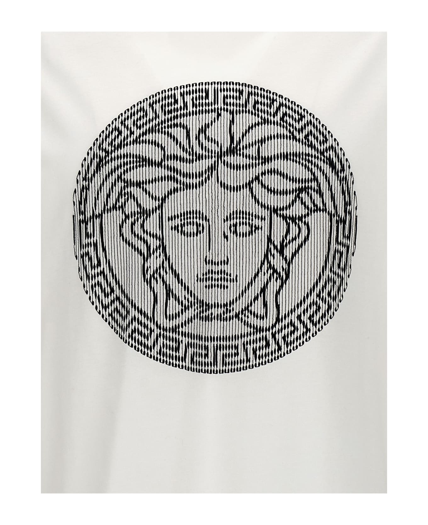 Versace Logo Embroidery T-shirt - White/Black