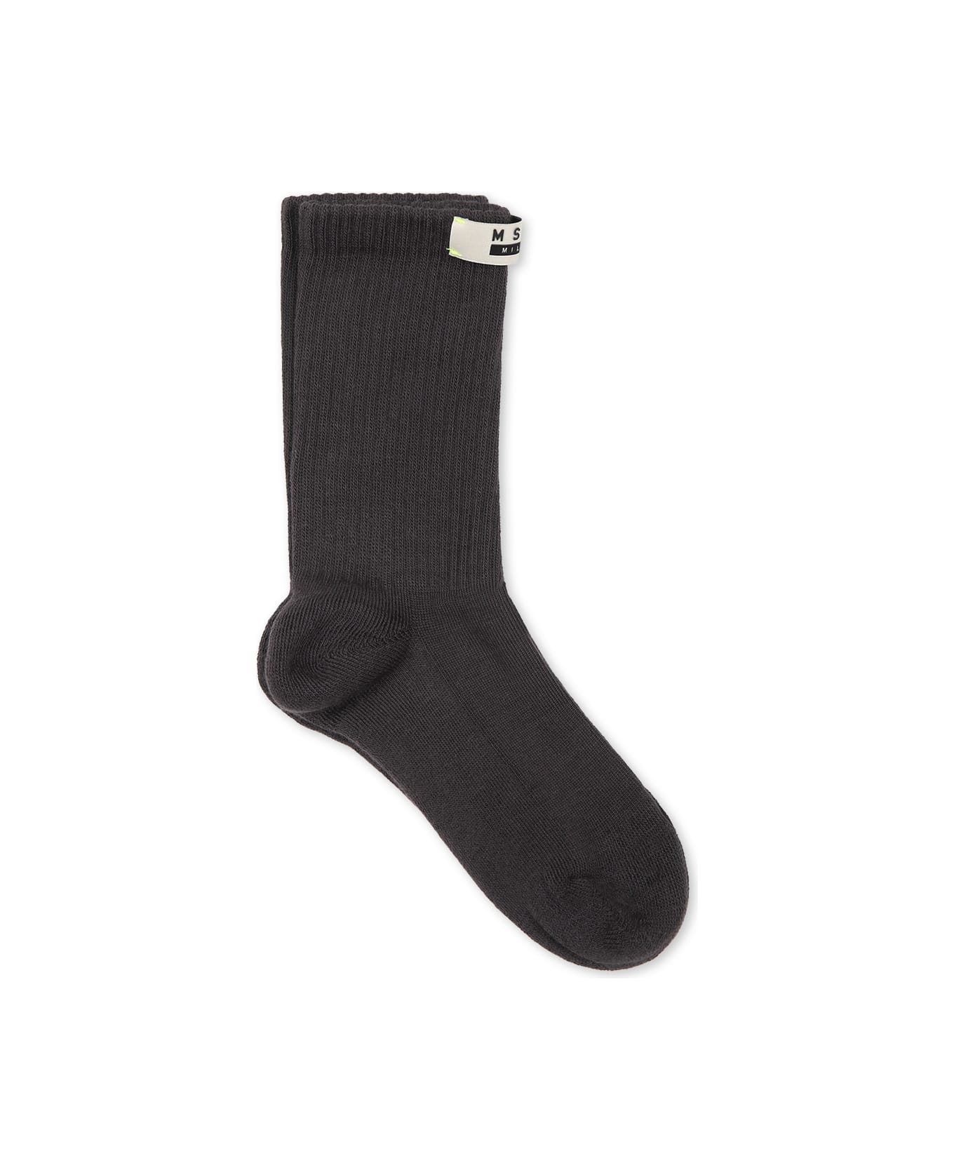 MSGM Black Socks For Kids With Logo - Black