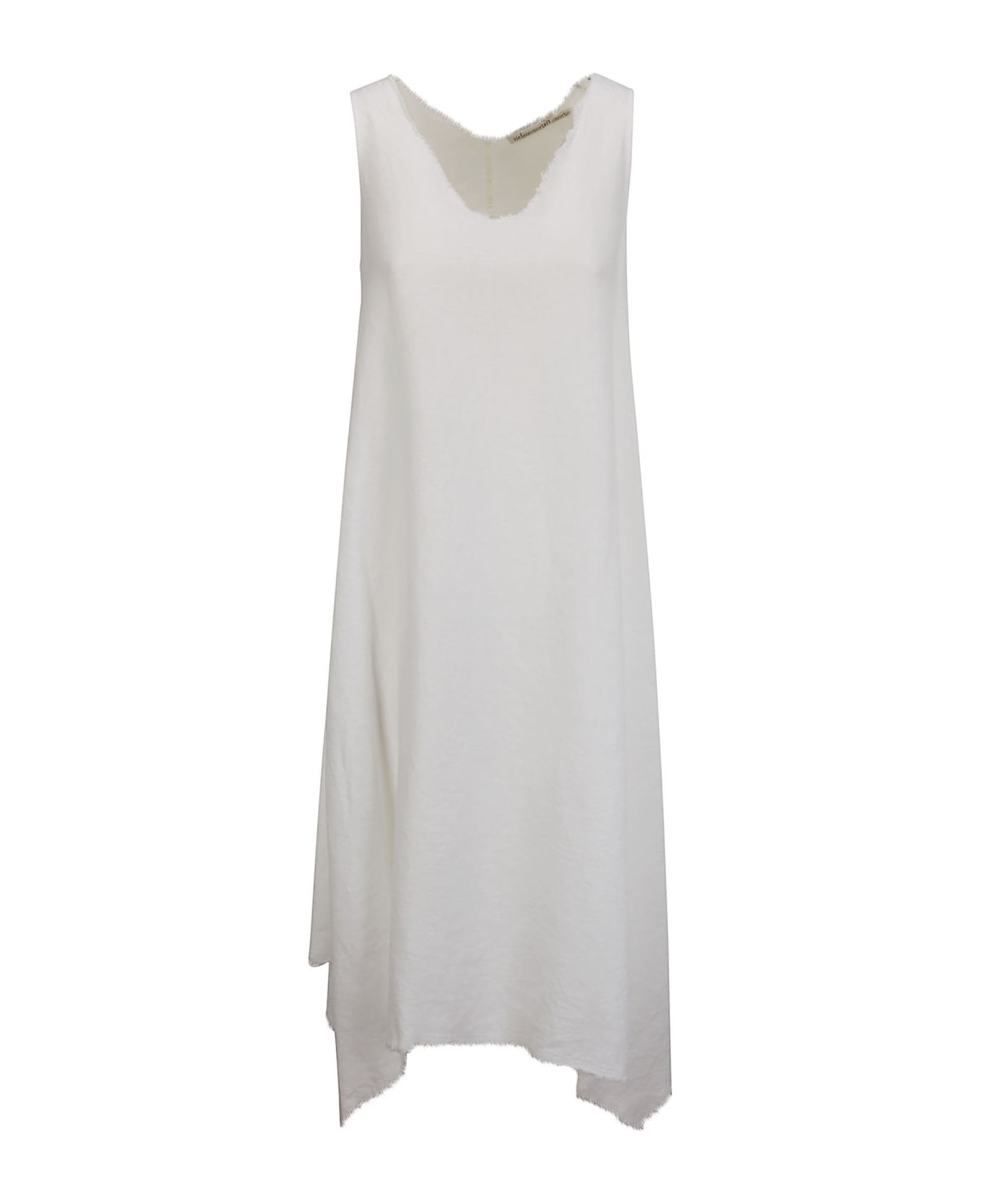 Stefano Mortari Linen Dress With Side Tips - WHITE ワンピース＆ドレス