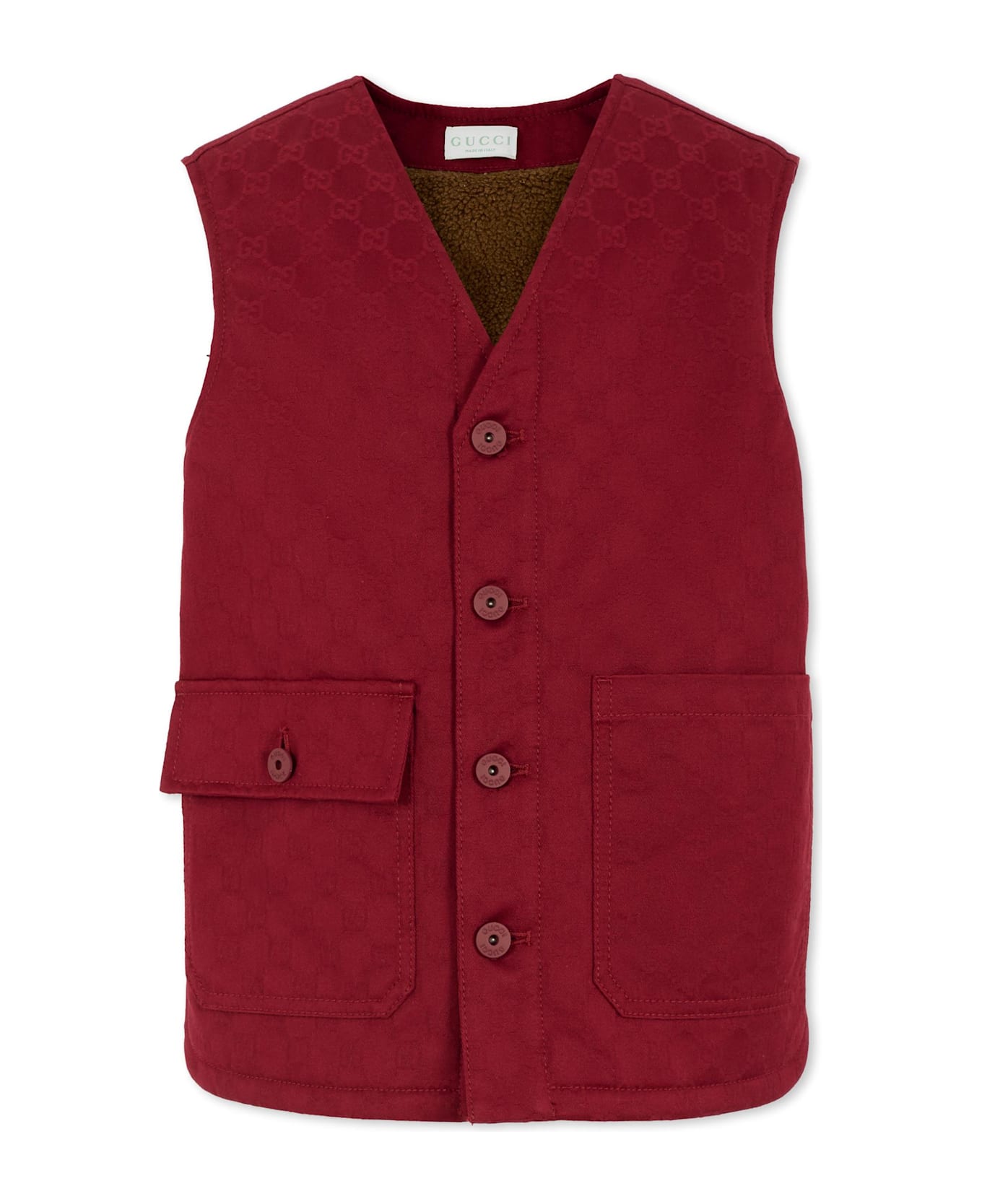 Gucci Red Vest For Boy With Gg - Red