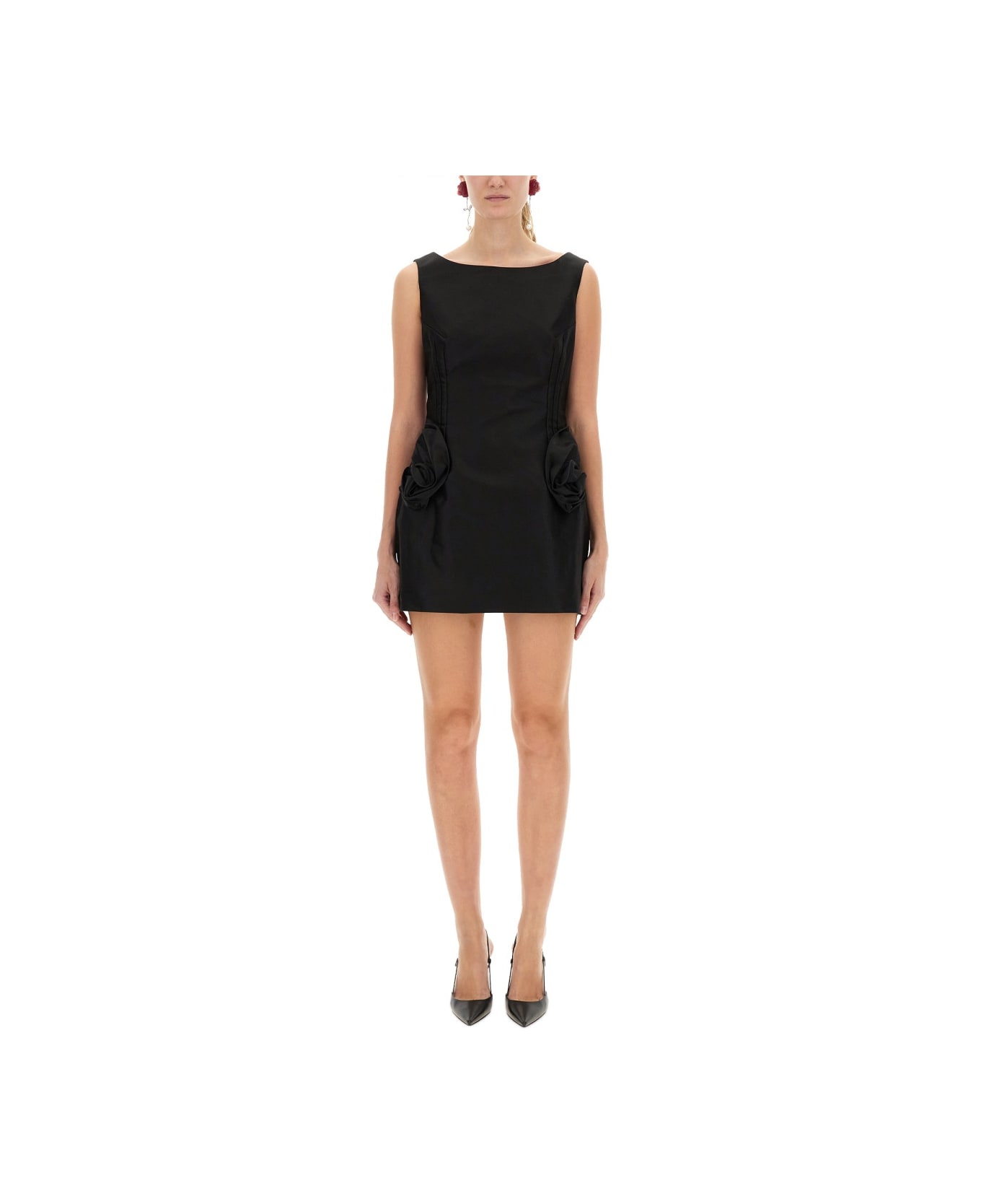 Magda Butrym Mini Dress With Rosehip Detail - BLACK