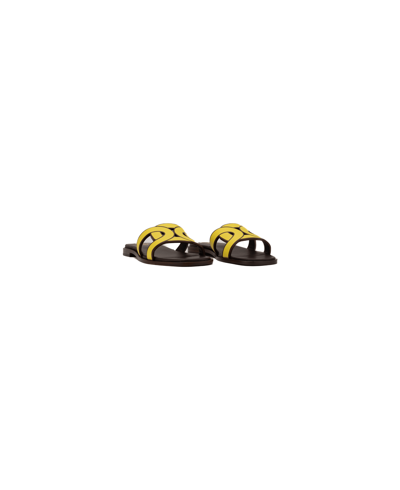 Tod's Leather Sandals - Yellow/Brown