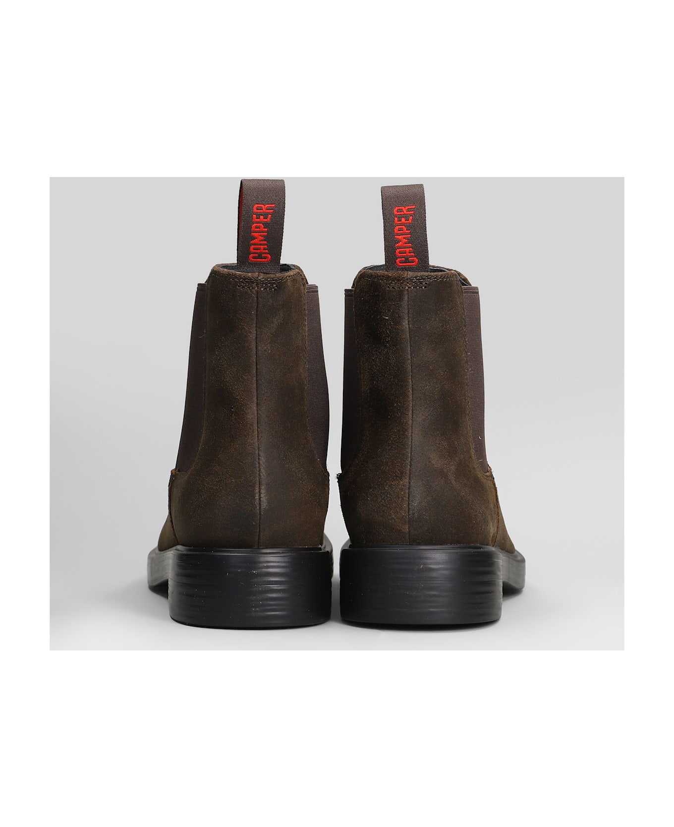 Camper Dean Ankle Boots In Brown Suede - brown