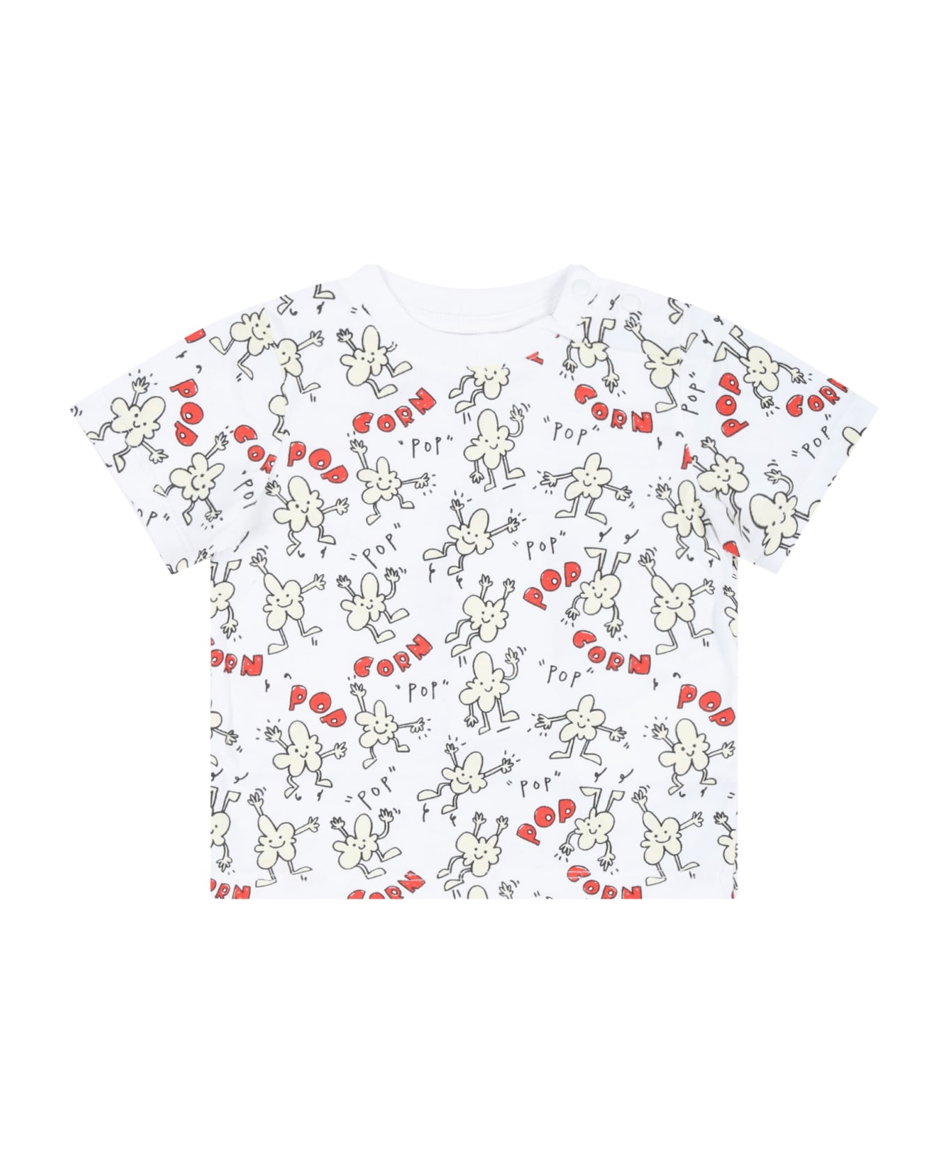 Stella McCartney Kids White T-shirt For Babbykids With Pop-corn - White