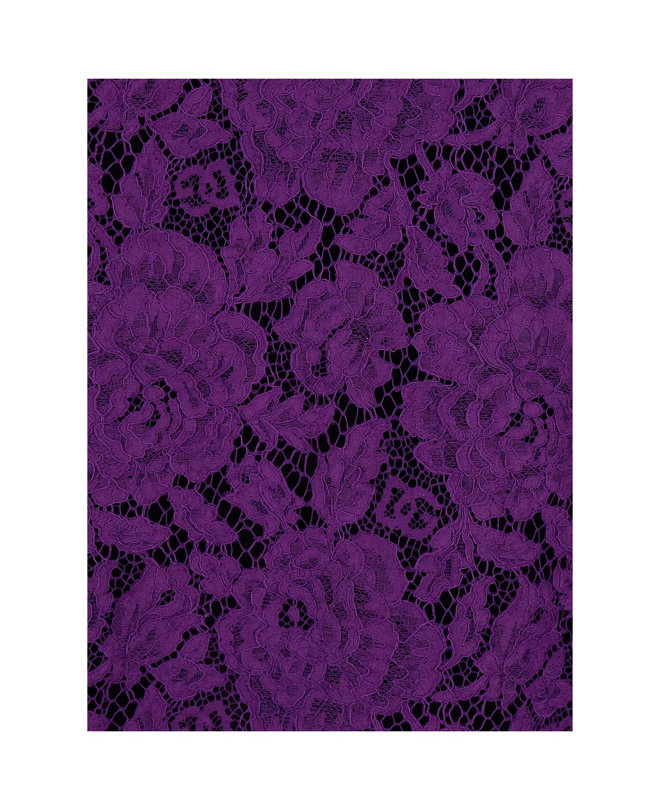 Dolce 
Gabbana Violet Dress With Round Neck And All-over Floral Embroidery In Cotton Blend Woman - Violet