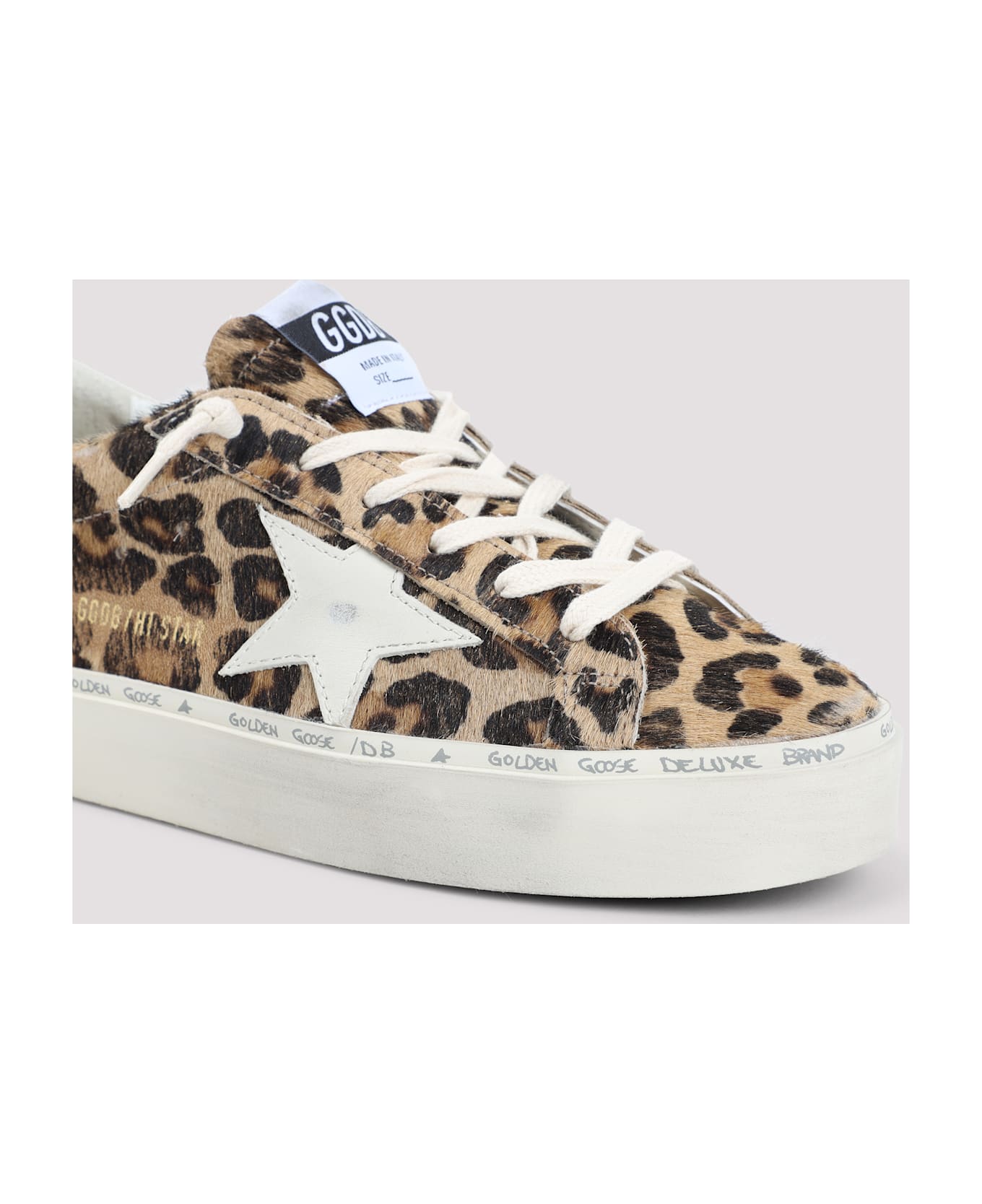 Golden Goose Hi Star Sneakers - Beige Brown Leo/beige