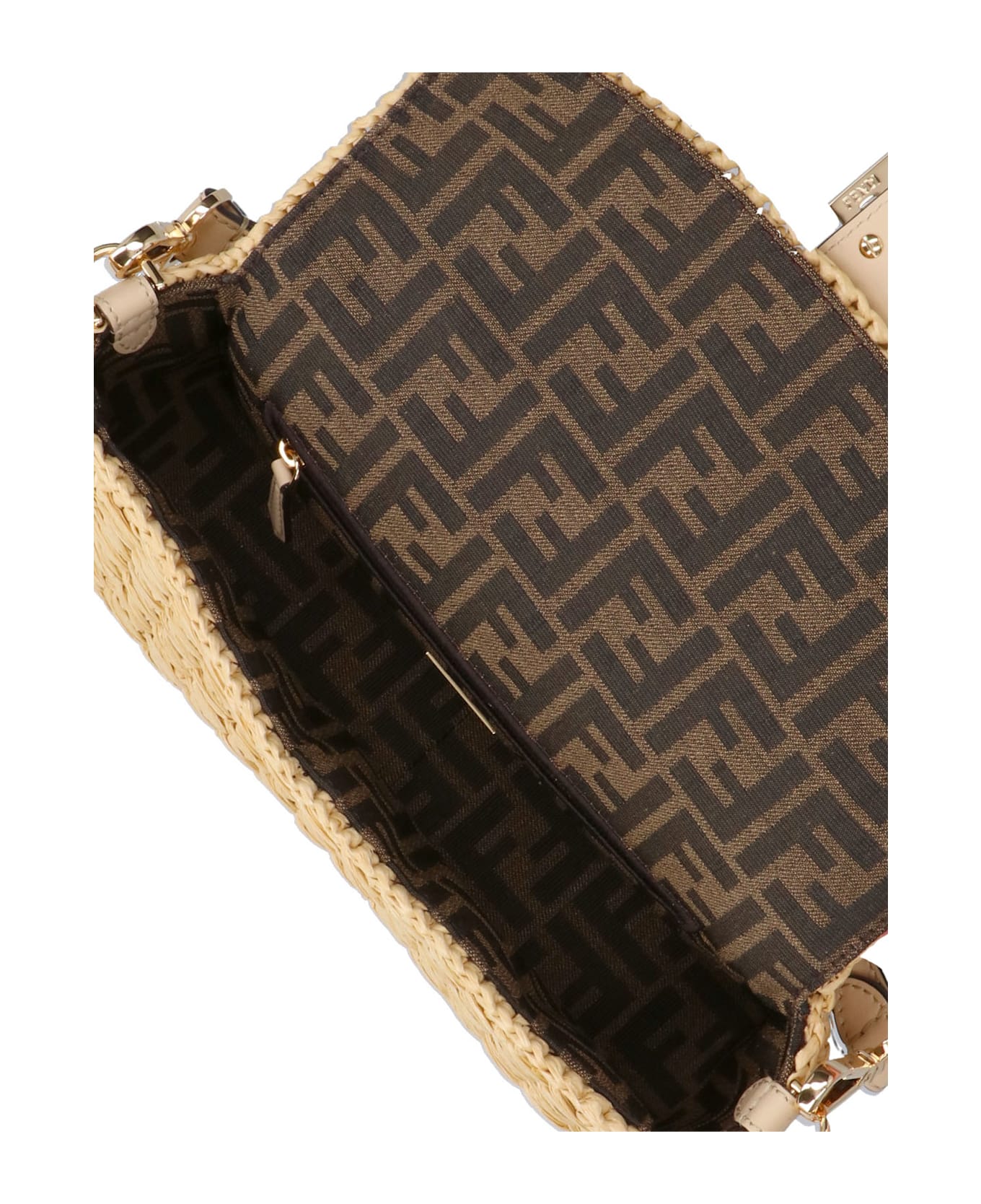 Fendi 
baguette
 Crochet Viscose Bag - Beige