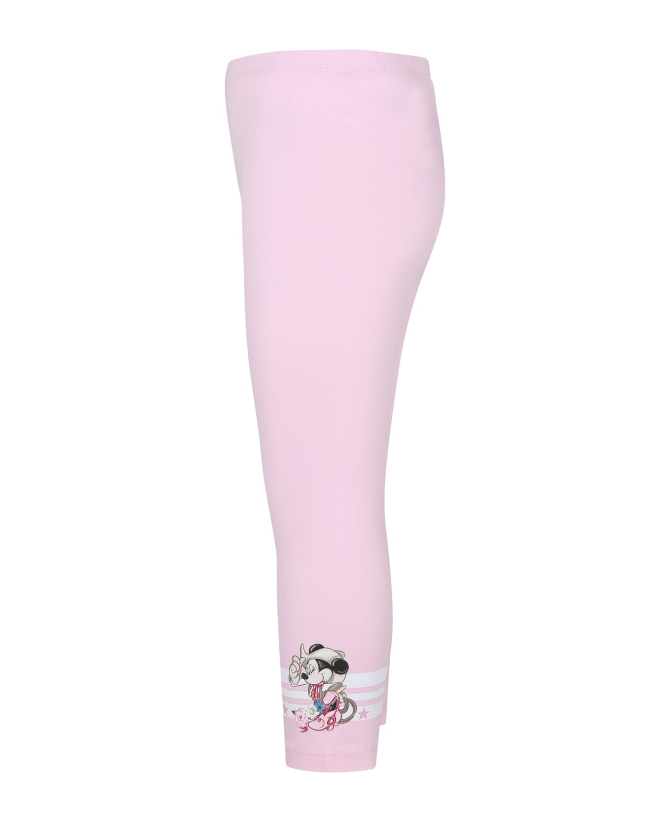 Monnalisa Pink Leggings For Girl With Minnie - Pink ボトムス
