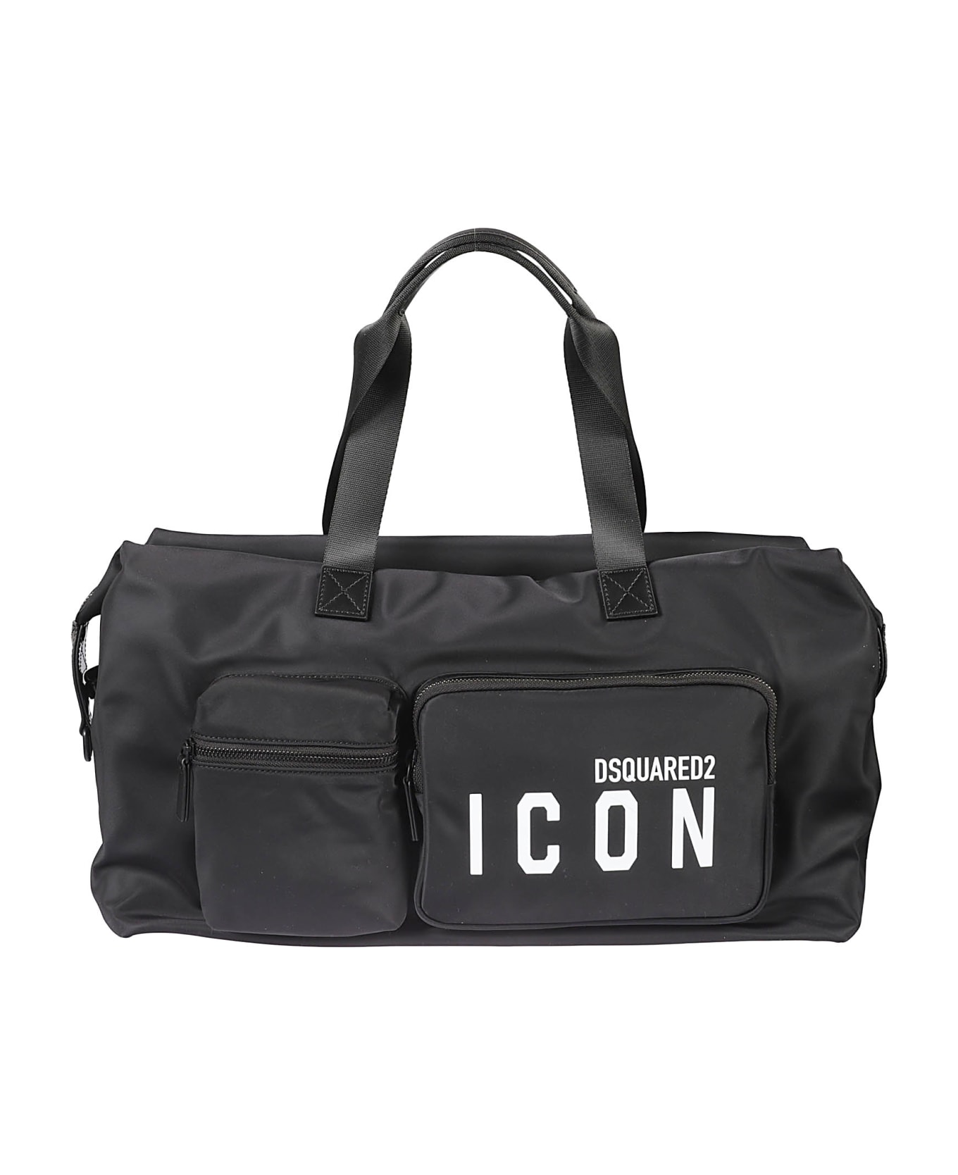 Dsquared2 Icon Leather Duffle Bag - Black