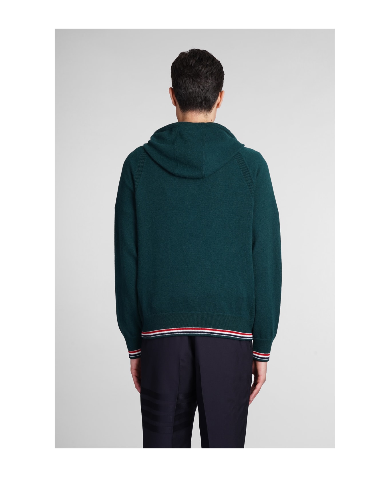 Thom Browne Cardigan In Green Cashmere - green