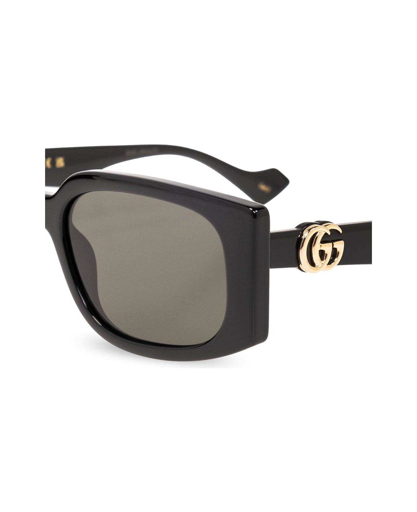 Gucci Rectangle Frame Sunglasses - Black/grey