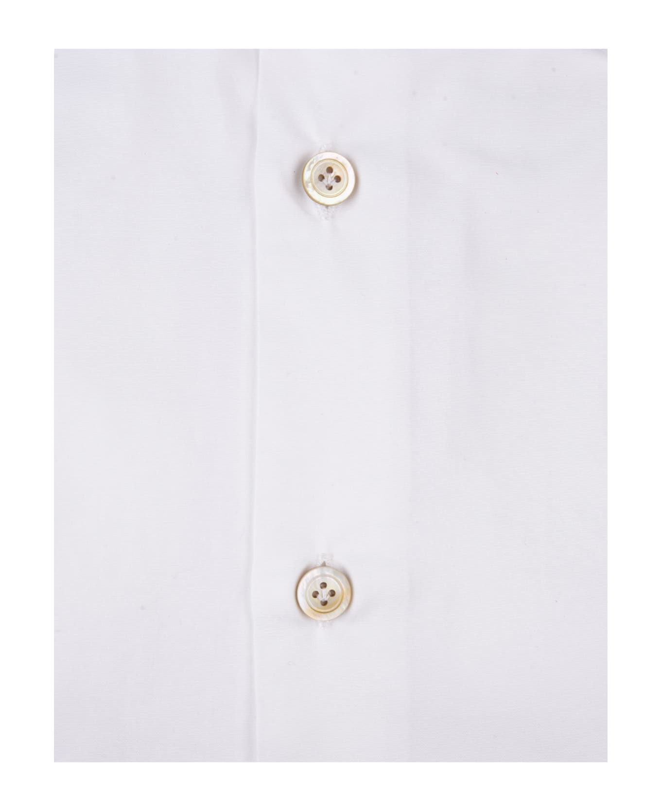 Kiton White Poplin Shirt - White