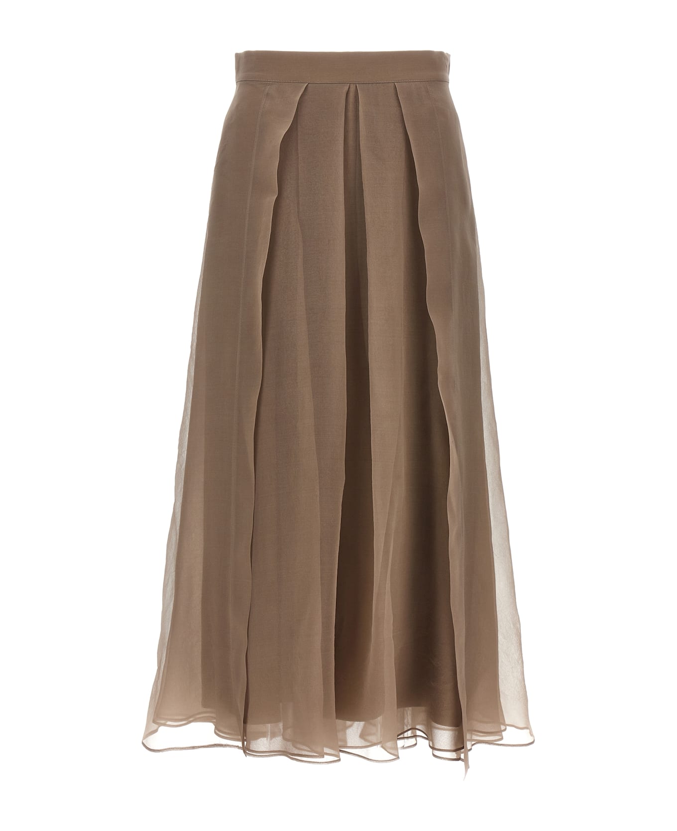 Brunello Cucinelli 
paneled Circle
 Skirt - Gray スカート