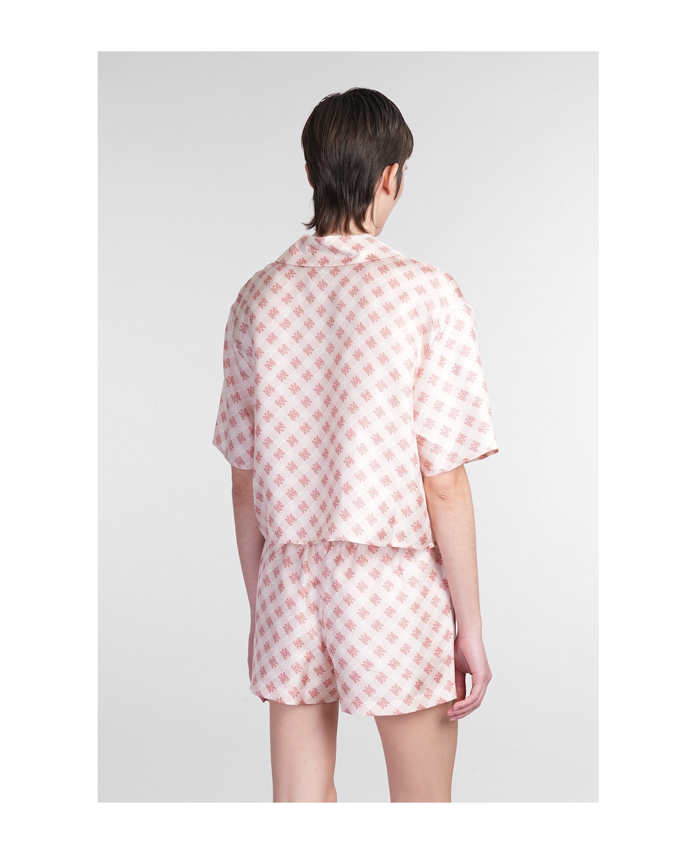 AMIRI Shirt In Rose-pink Silk - rose-pink