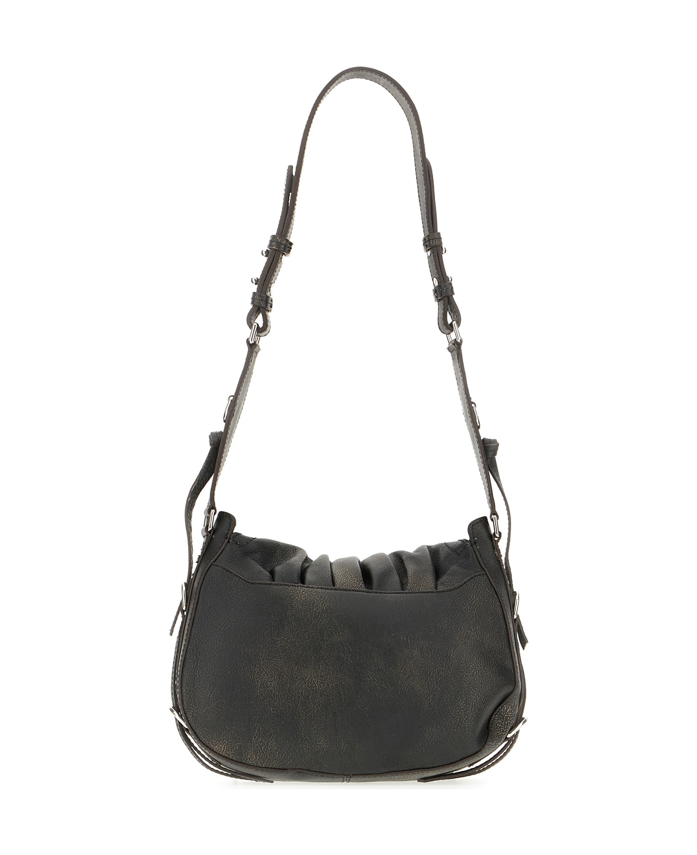 Isabel Marant Dark Brown Leather Shoulder Bag - BLACK
