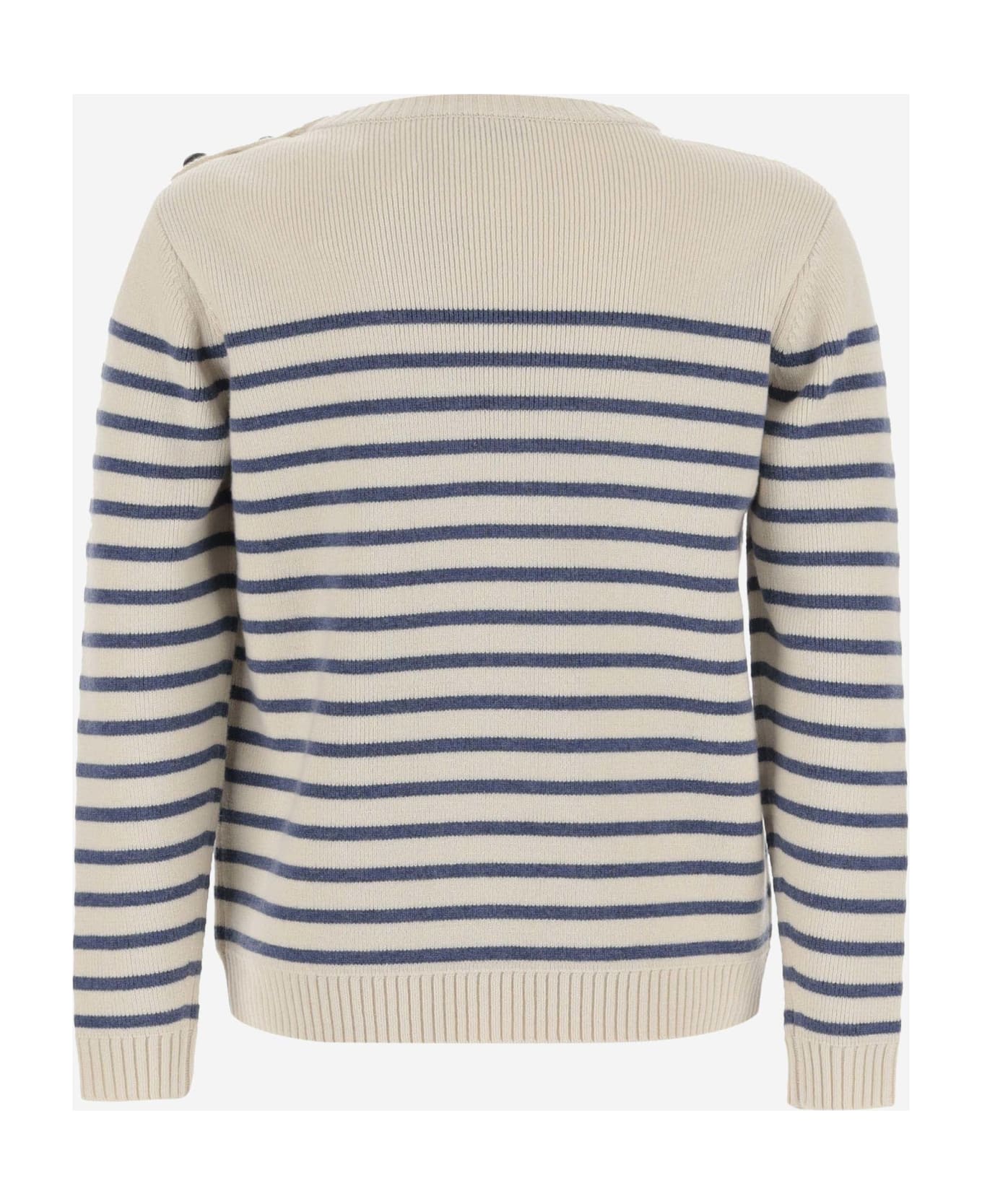 Bonpoint Striped Wool Blend Sweater - Blue