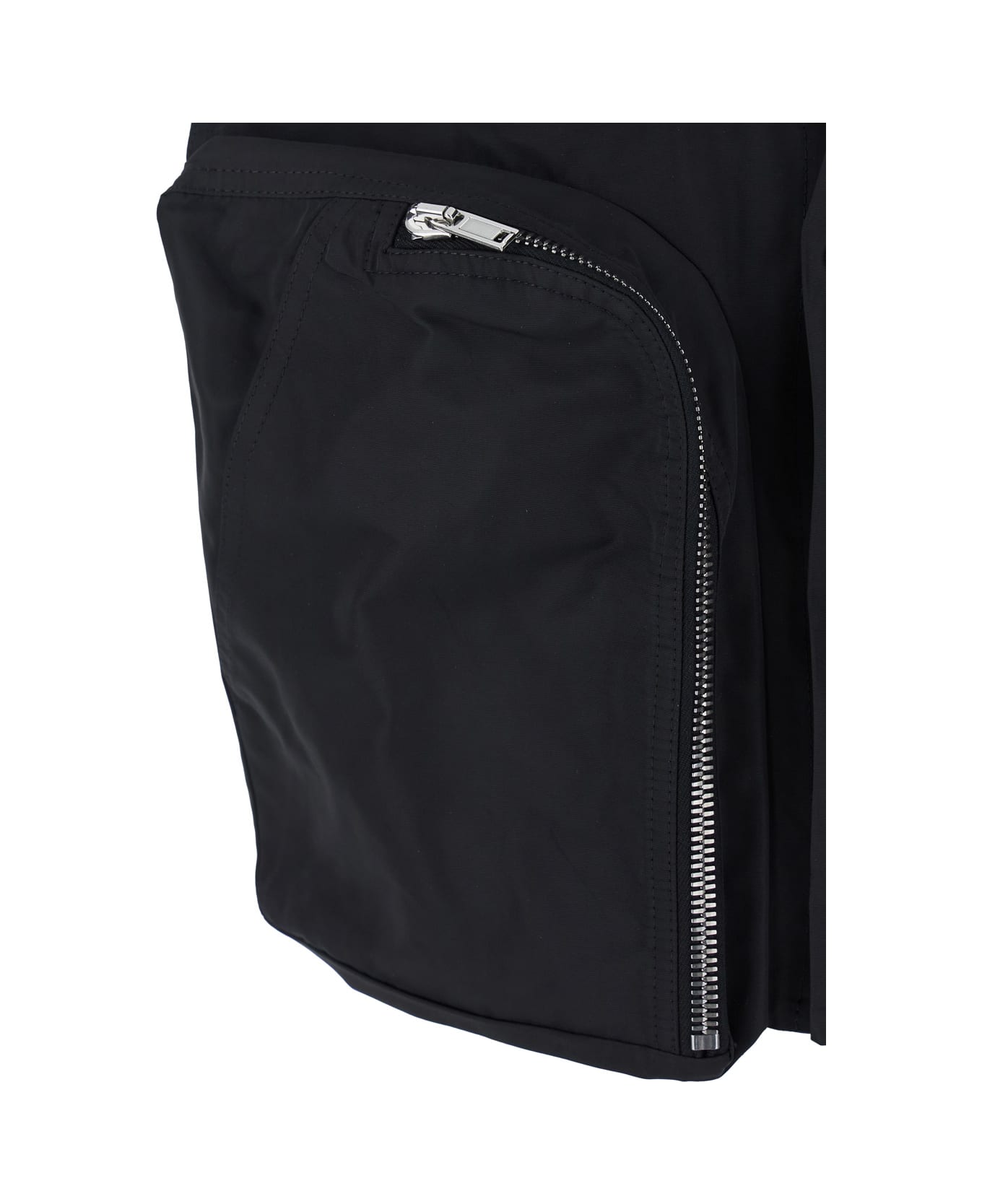 Rick Owens Black Vest With V-neck And Cargo Pockets In Cotton Man - Black