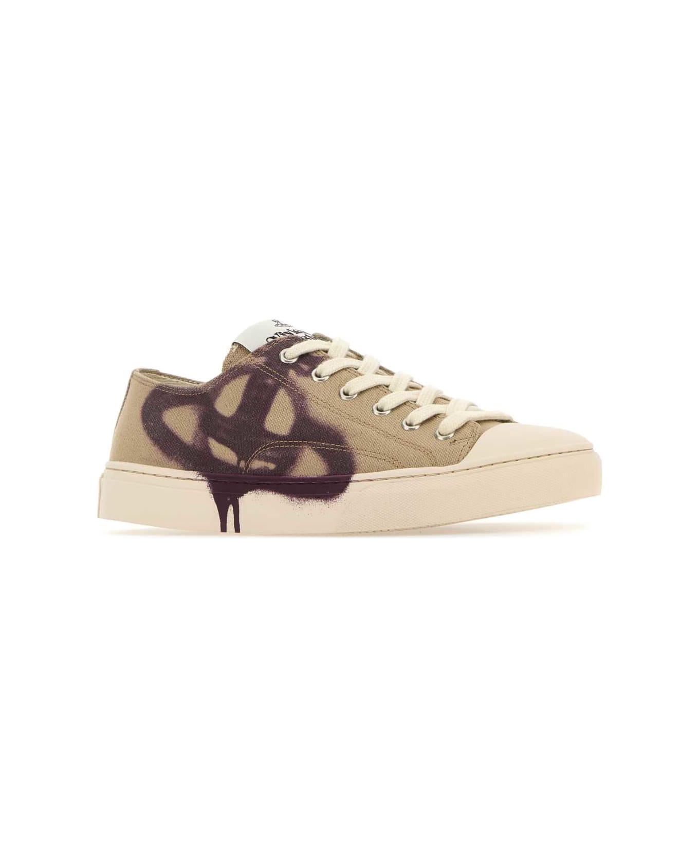 Vivienne Westwood Cappuccino Canvas Plimsoll Low Top 2.0 Sneakers - C301