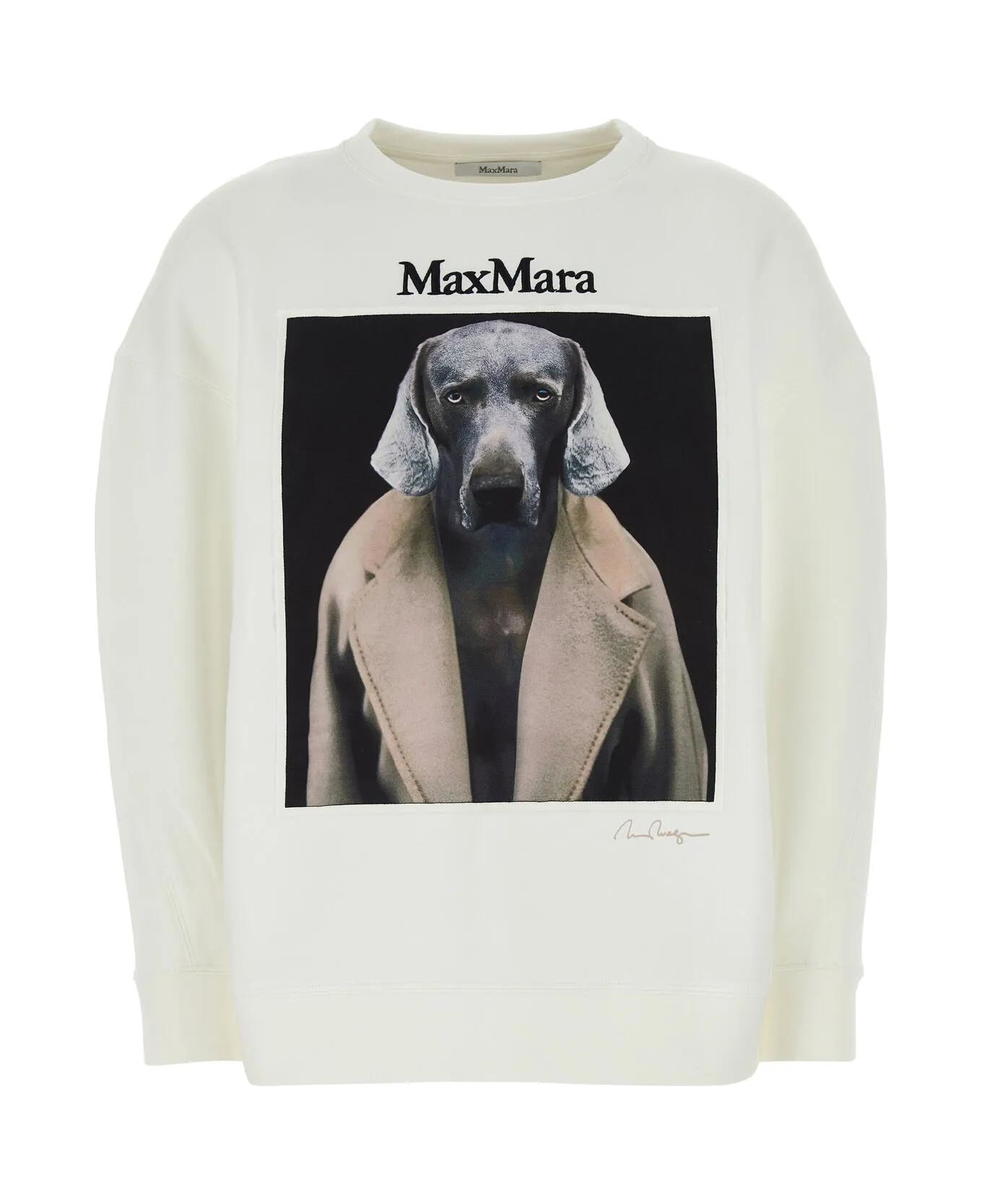 Max Mara White Stretch Cotton Blend Bacco Sweatshirt - White