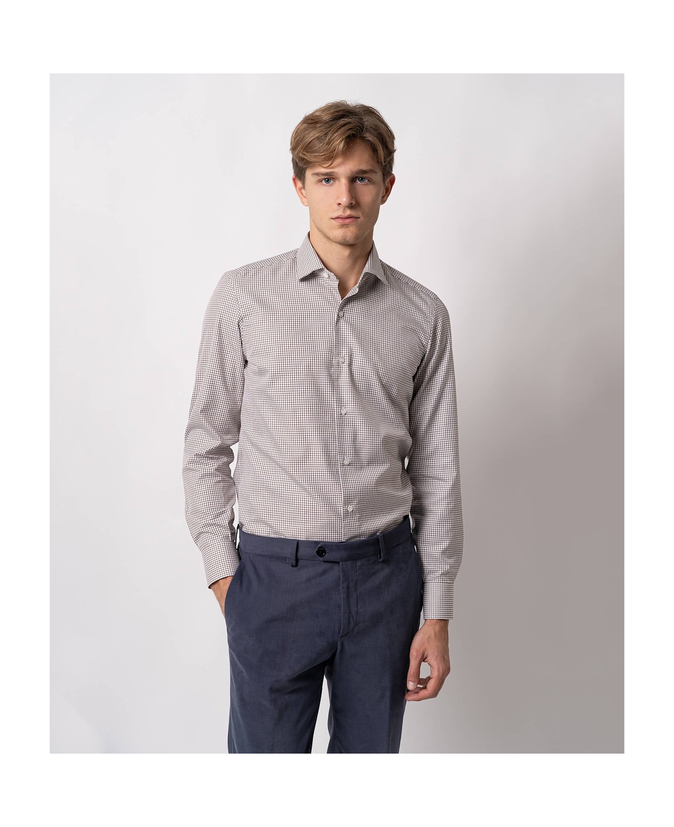 Larusmiani Tailored Cotton Shirt Hyde Park Shirt - Brown