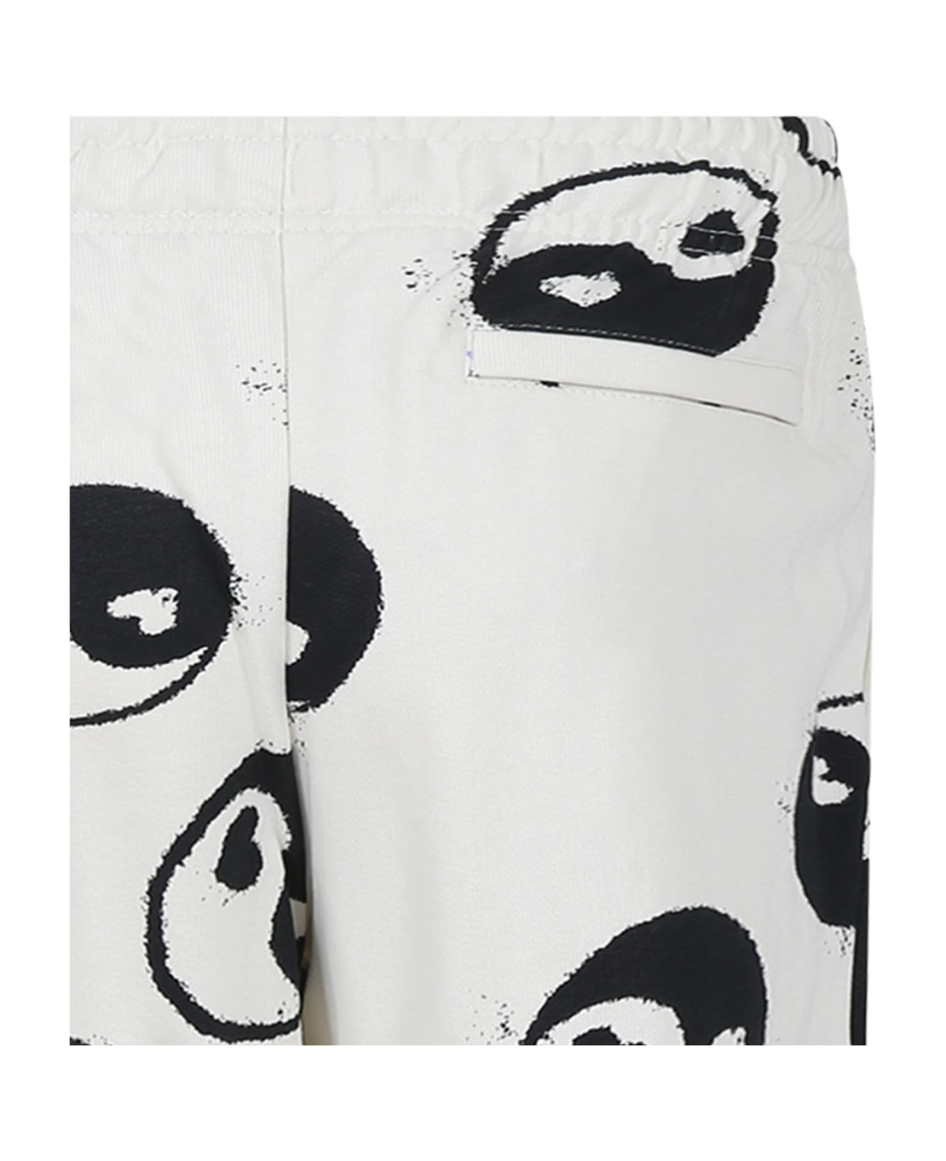 Molo White Trousers For Girl With Yin And Yang - White ボトムス