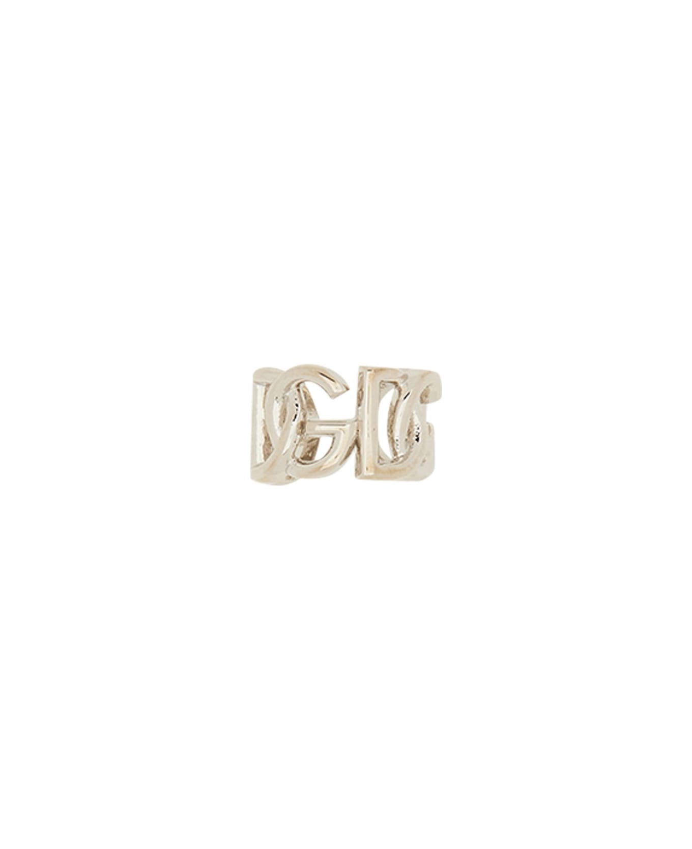 Dolce & Gabbana Mono Ear Ear Cuff With Logo - ARGENTO