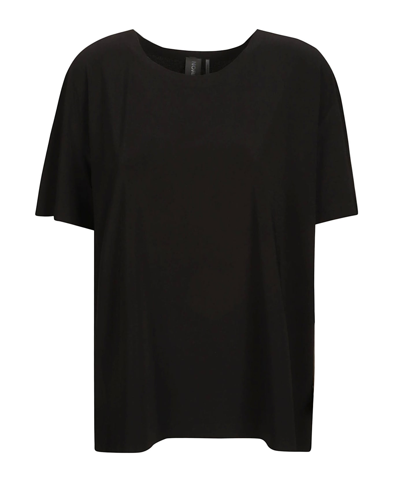Norma Kamali Short Sleeve Boxy Top - Black Tシャツ