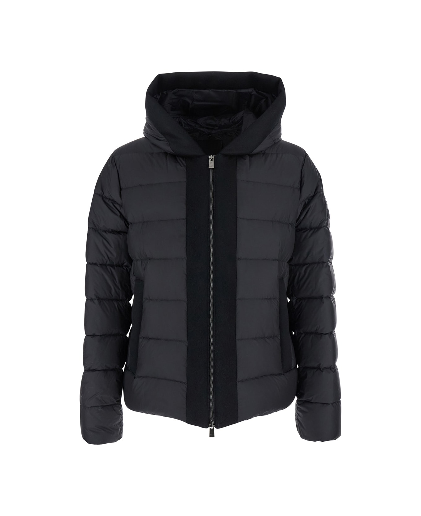 TATRAS 
liko
 Black Down Jacket With Drawstring Hood And Logo Patch On The Side In Tech Fabric Man - Black