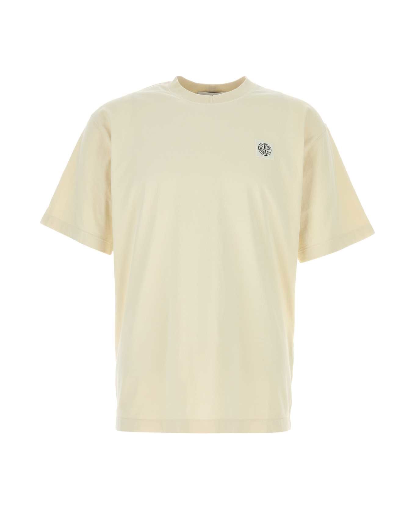 Stone Island Cream Cotton T-shirt - IVORY
