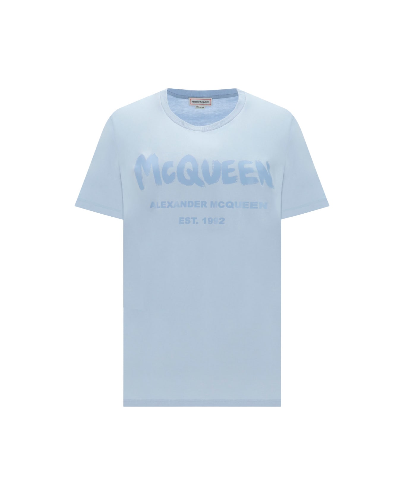Alexander McQueen Light Blue Mcqueen Graffiti T-shirt - Light blue