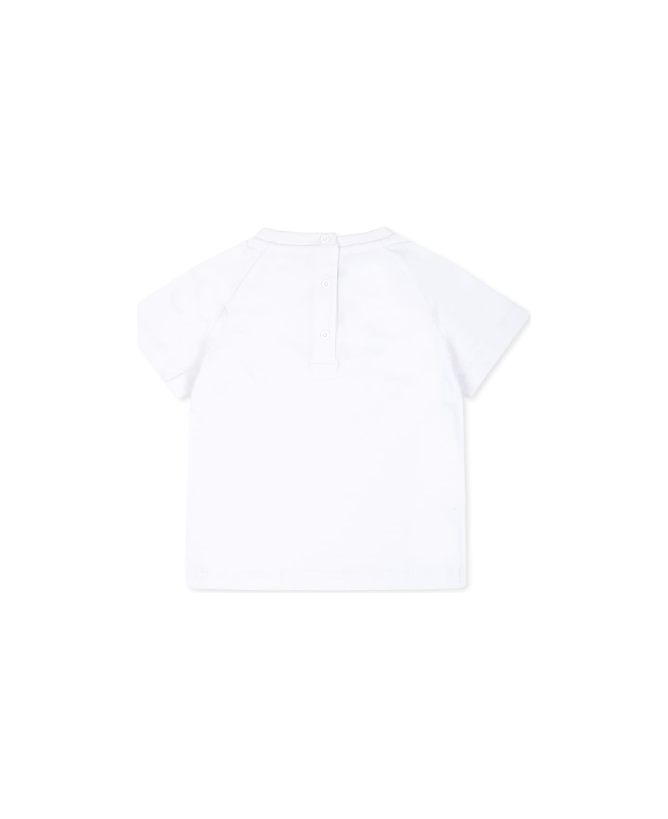 Balmain White T-shirt For Baby Girl With Logo - White