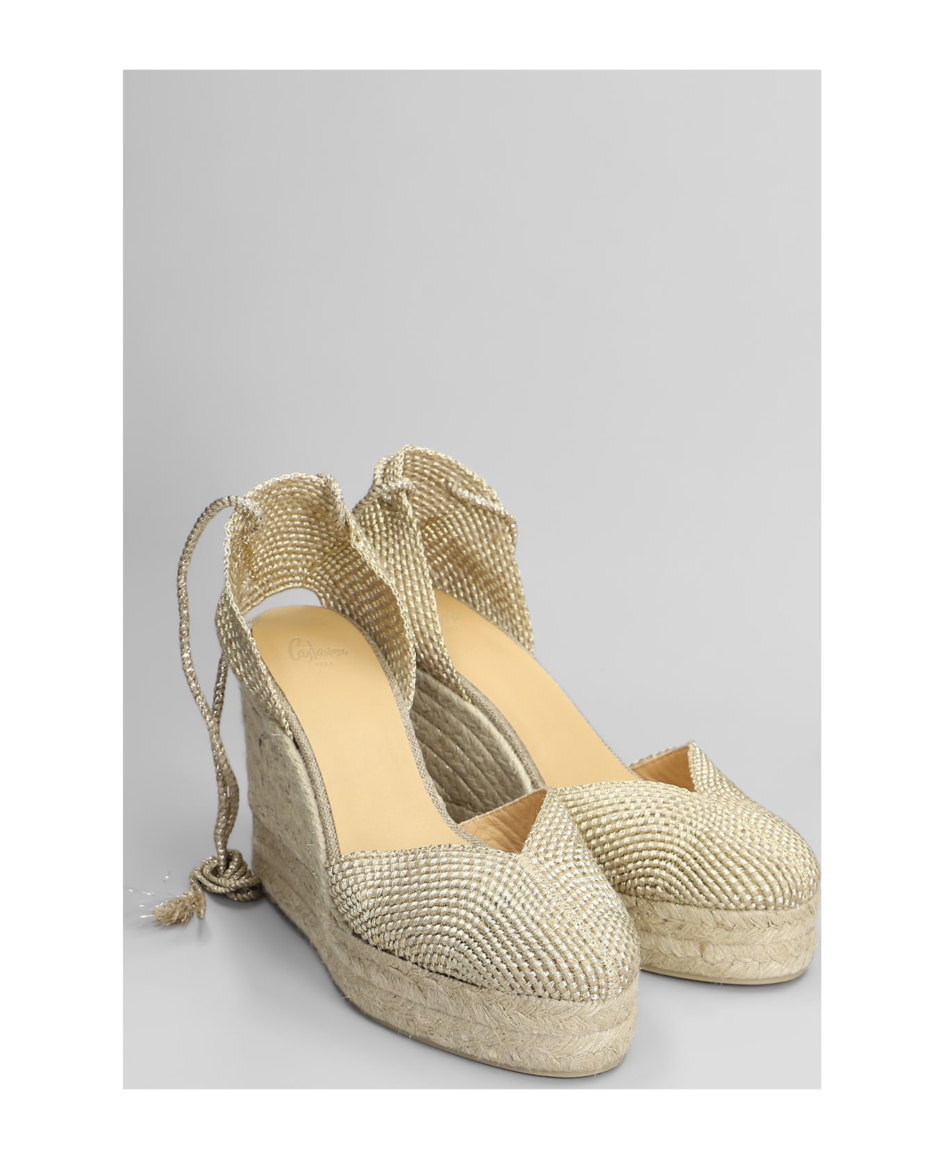 Castañer Coral-8ed-256 Wedges In Gold Fabric - gold