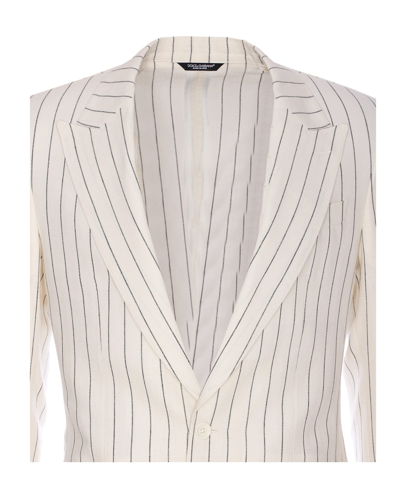 Dolce 
Gabbana Pinstriped Blazer - White