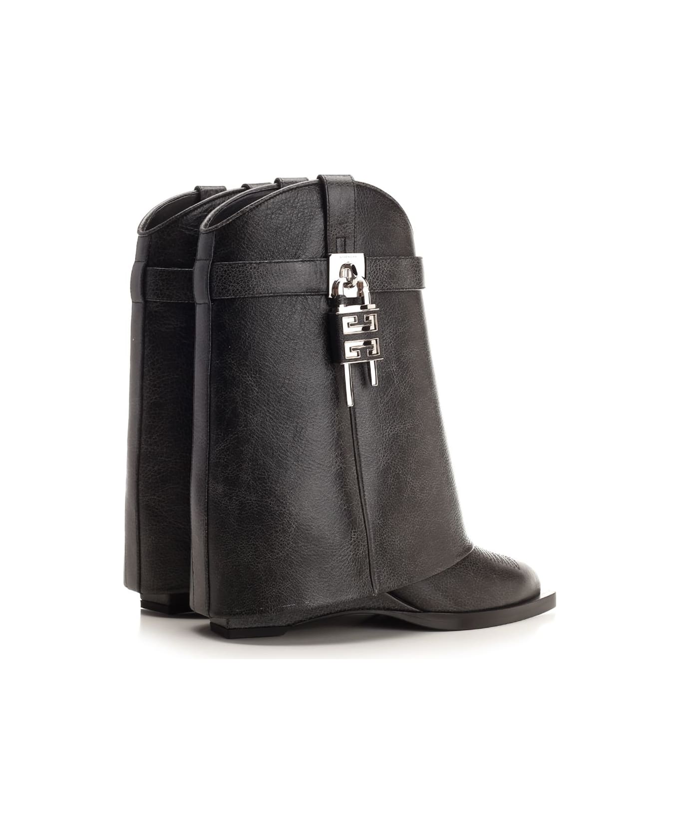 Givenchy 
shark Lock Cowboy
 Ankle Boots - Black