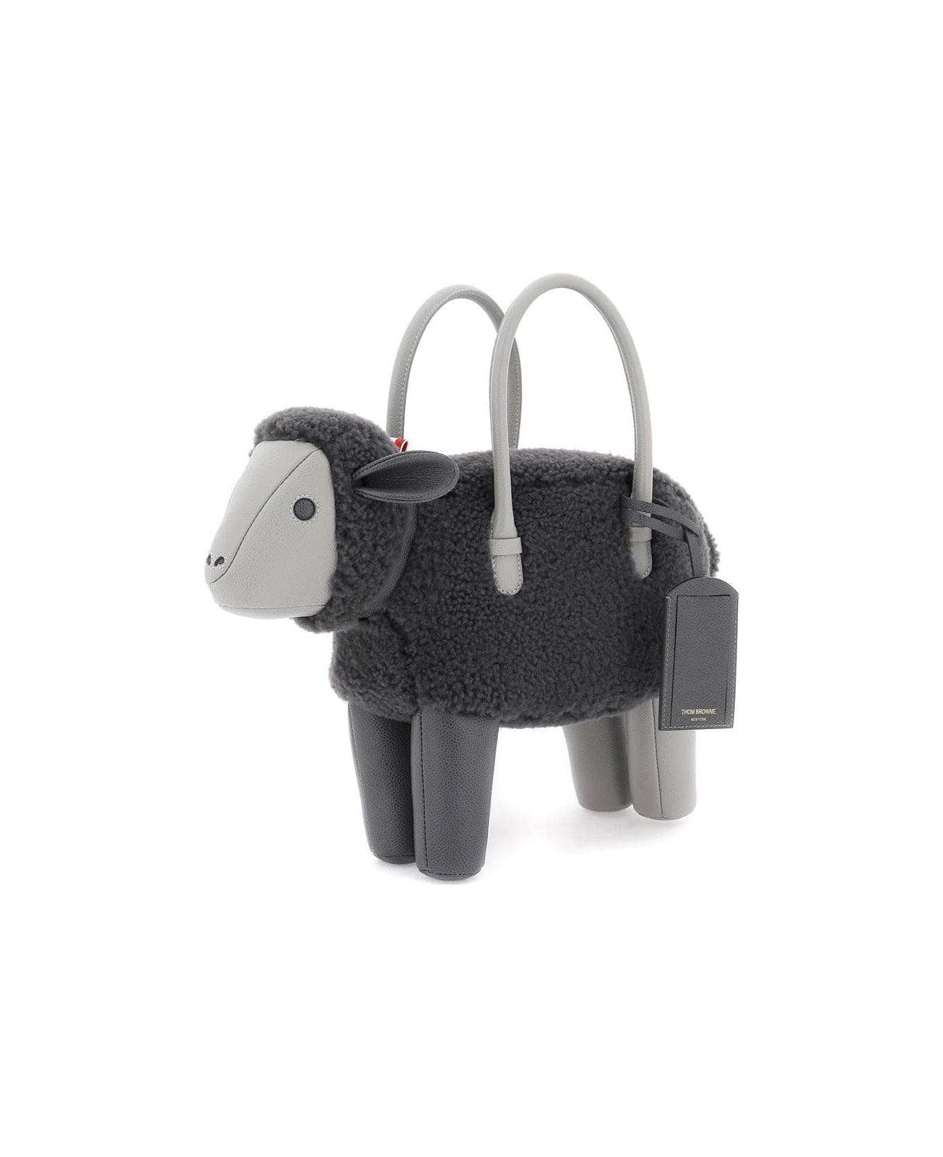Thom Browne Sheep-shaped Zip-up Tote Bag - GREY