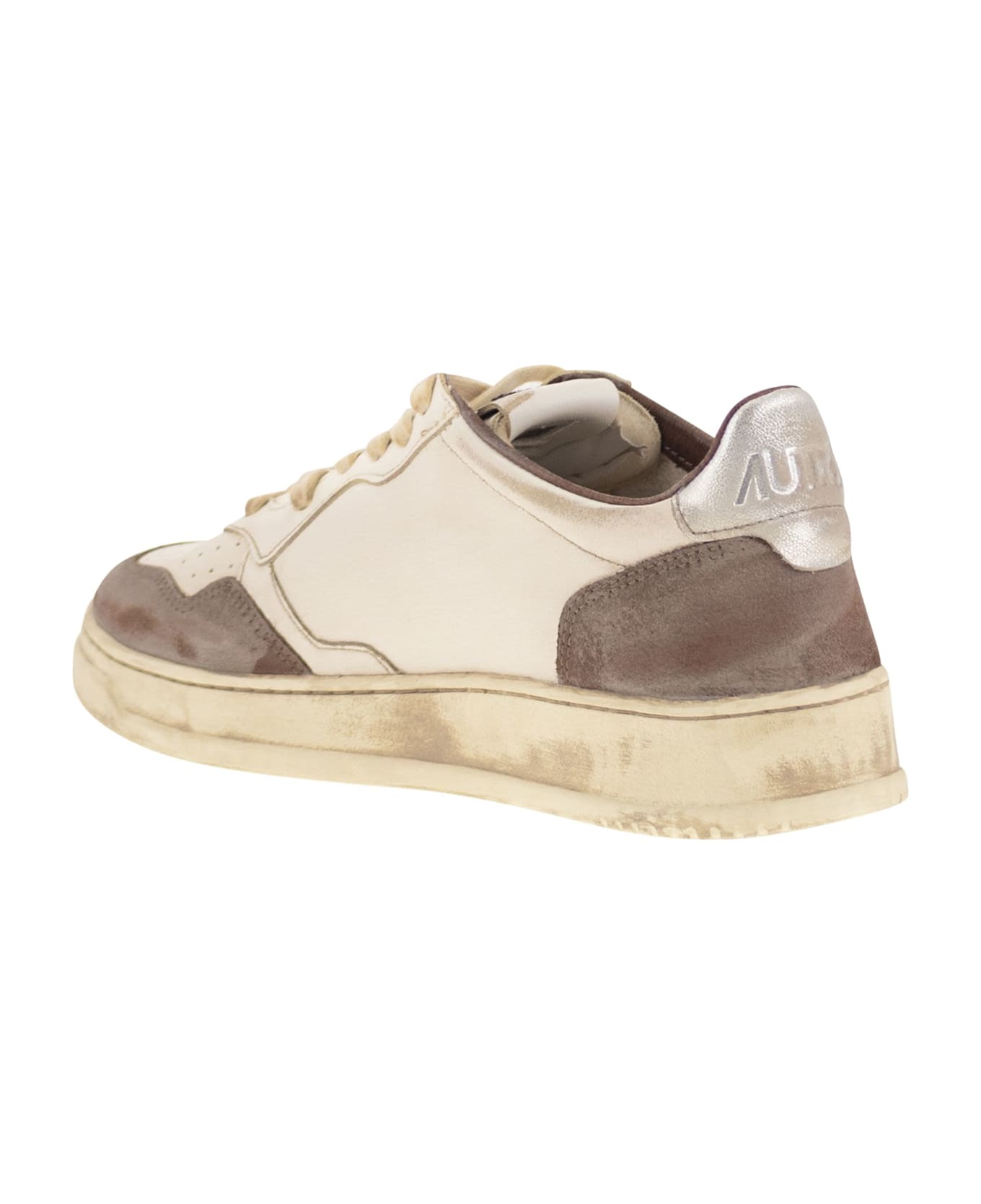Autry Super Vintage - Leather Sneakers - White/brown