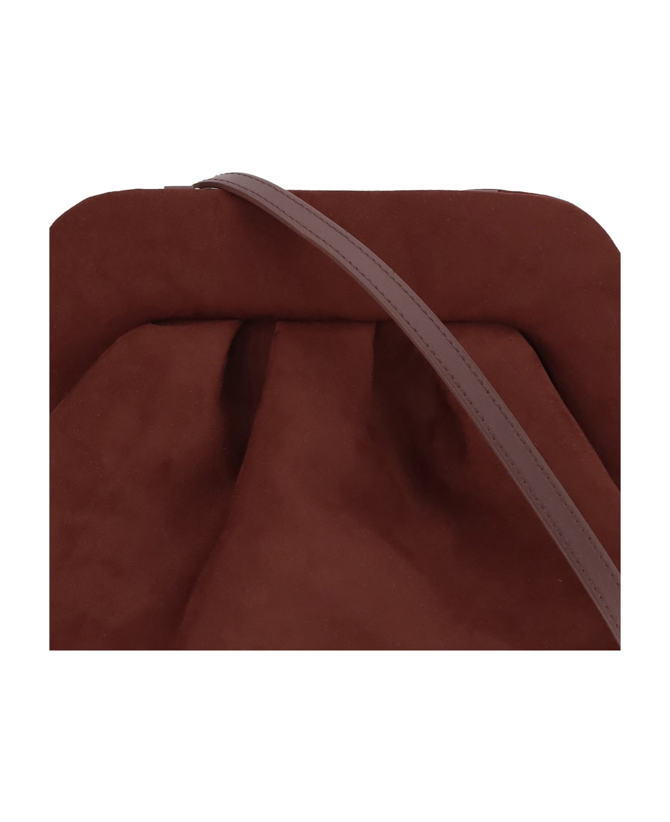 THEMOIRè Bios Suede Clutch Bag - PRUNE