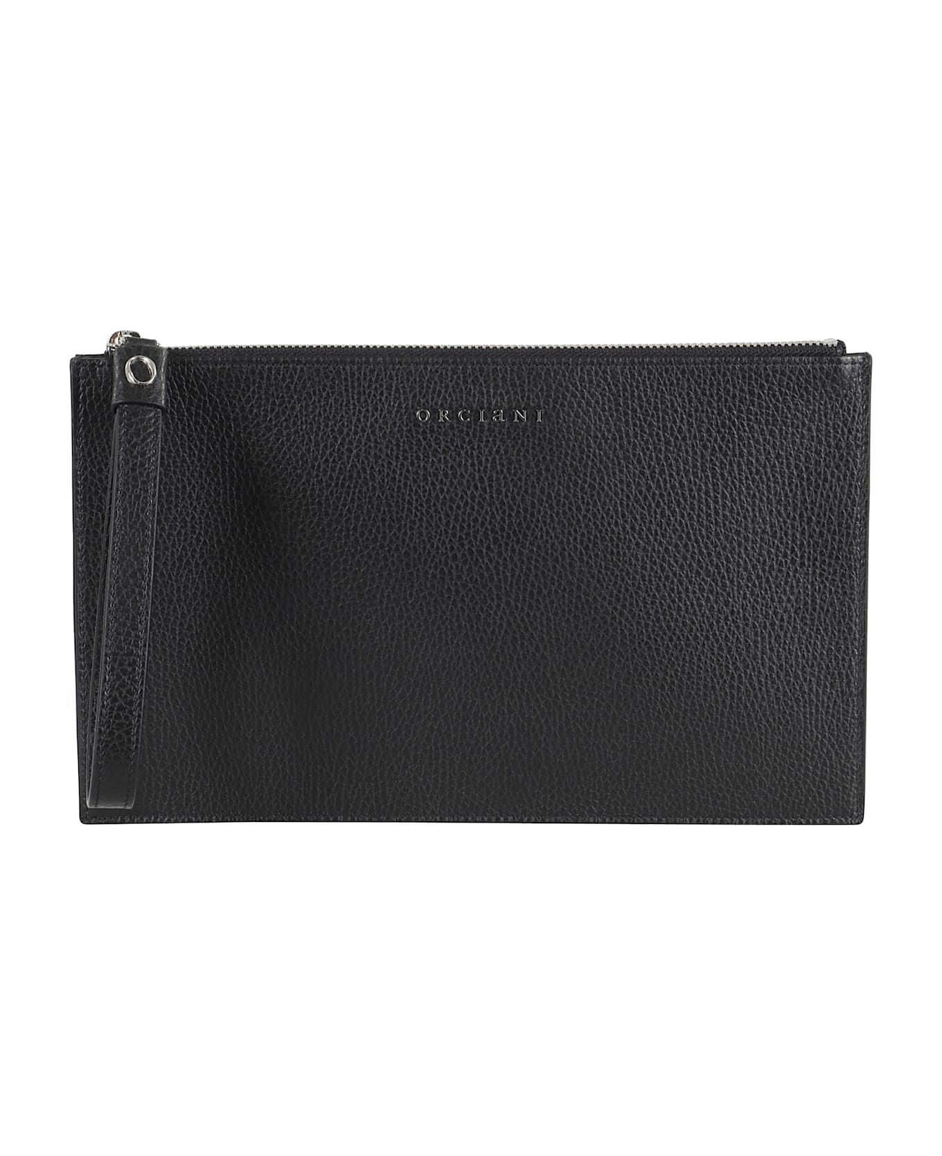 Orciani Pochette Micron Pelle Con Polsiera - Nero