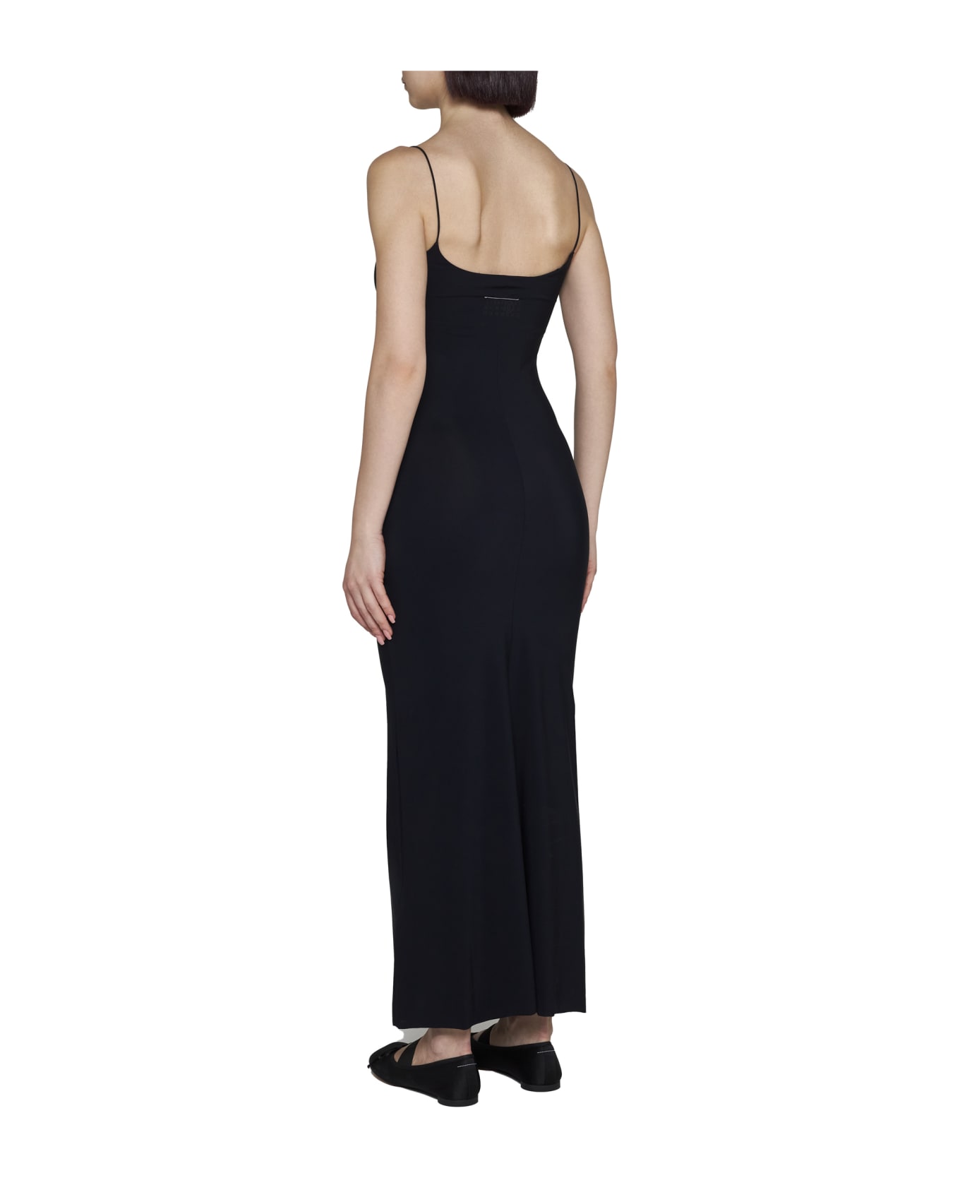 MM6 Maison Margiela Spaghetti Strap Maxi Dress - Black