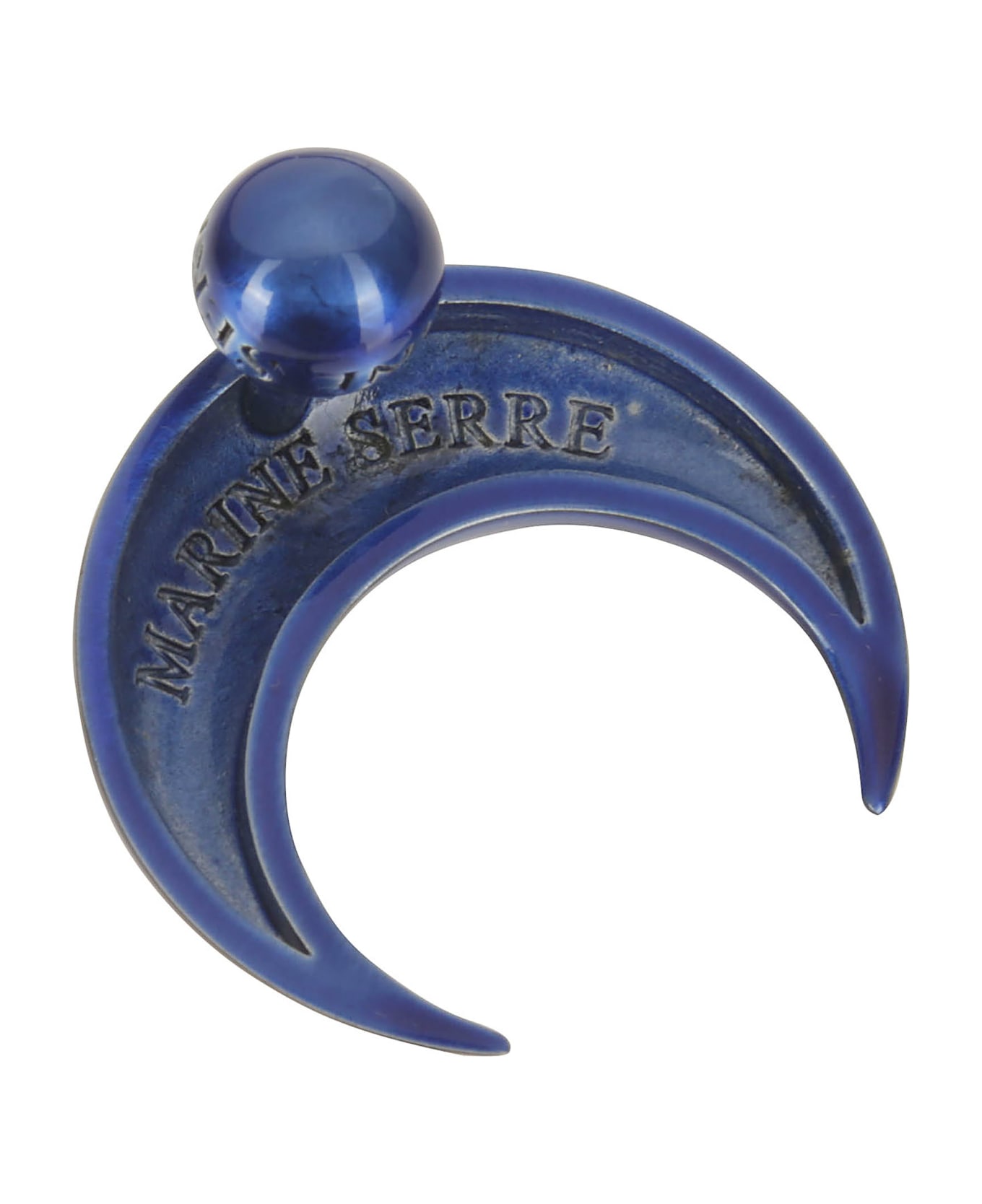 Marine Serre Regenerated Single Tin Moon Stud Earrings - AZUR