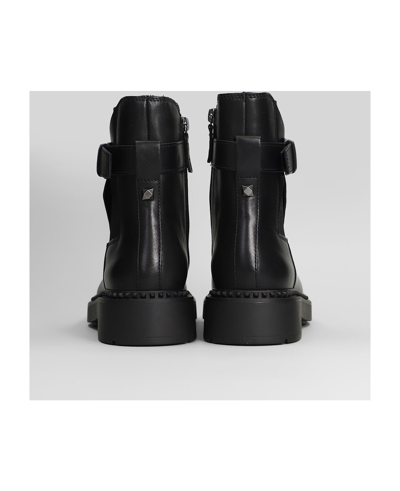 Ash Margot High Heels Ankle Boots In Black Leather - black