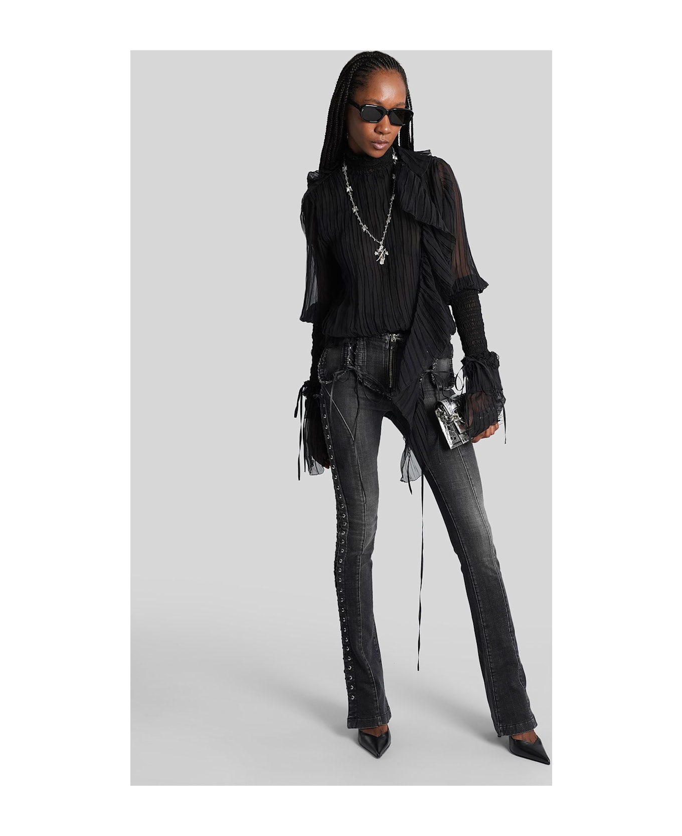 Blumarine Blouse In Black Silk - black