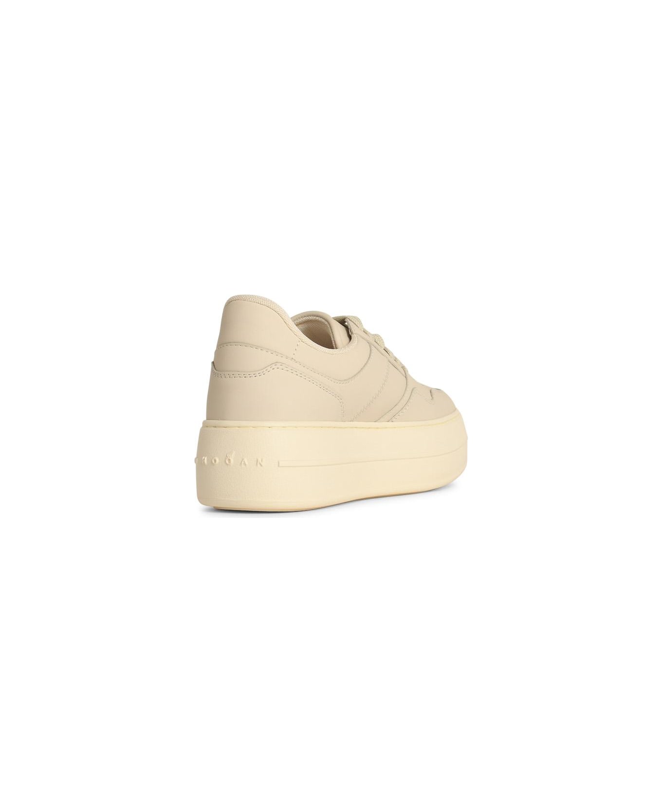 Hogan 'h670' Ivory Leather Sneakers - Butter