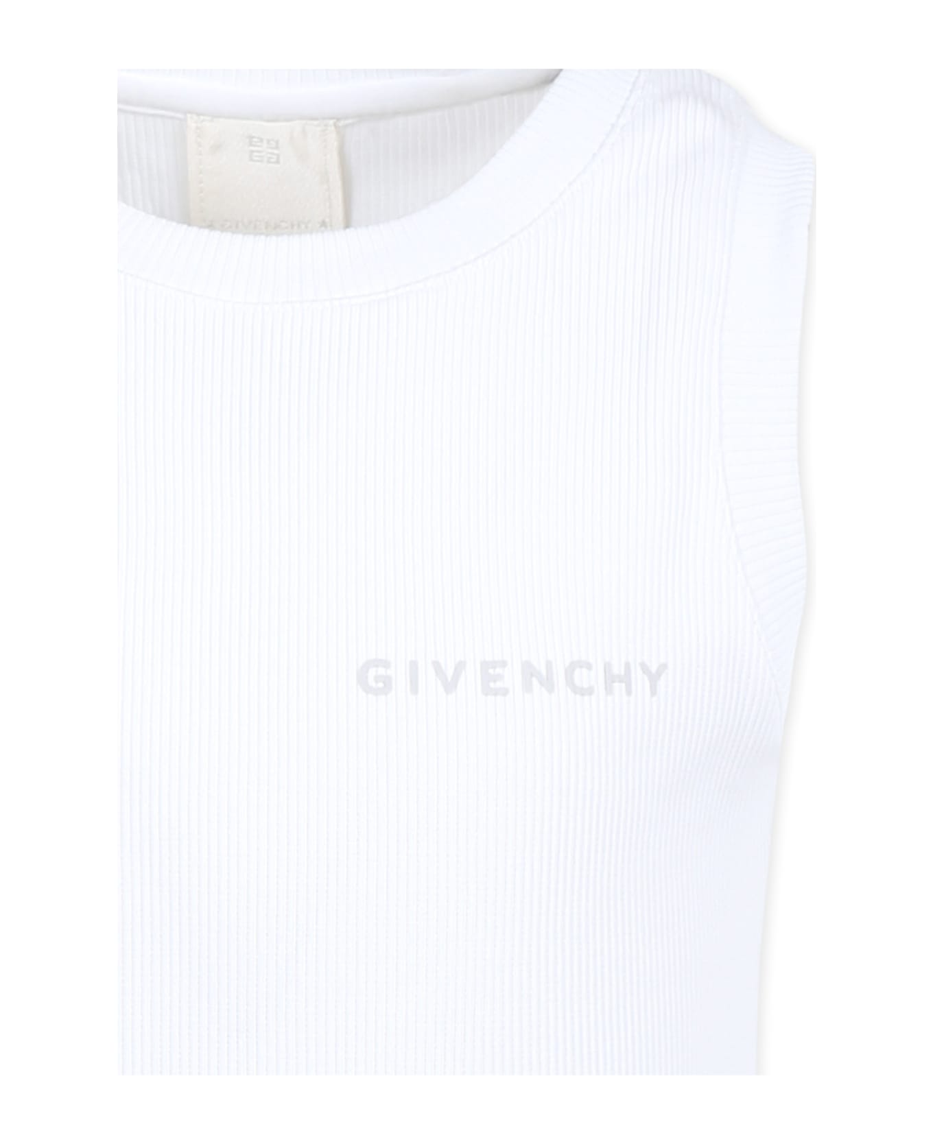 Givenchy White Tank Top For Boy With Logo - White